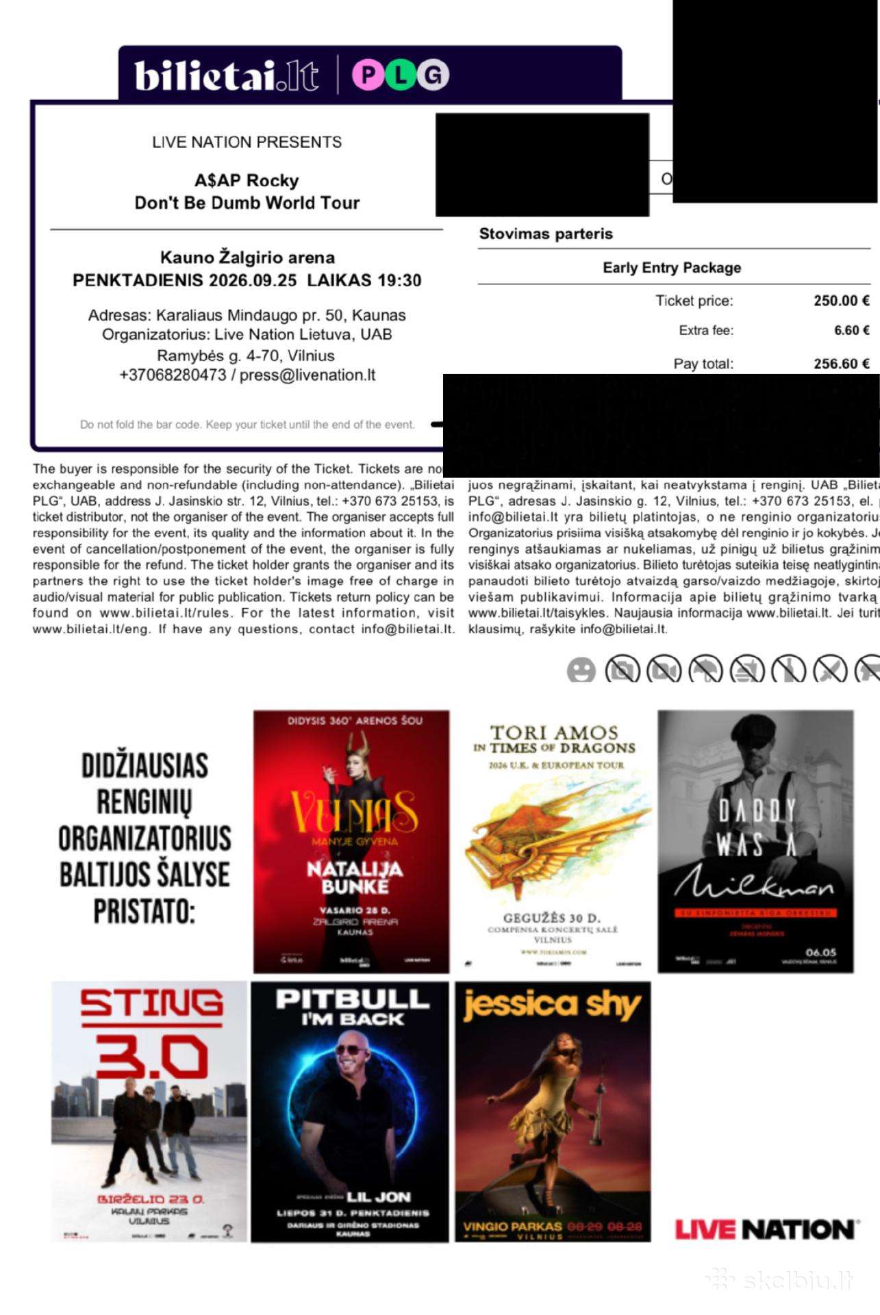 A$ap Rocky VIP Early Entry bilietas-stovimas
