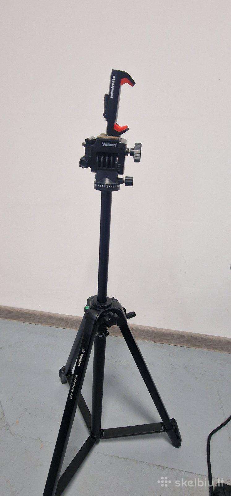 Velbon Videomate 438 + Manfrotto telefon laikiklis