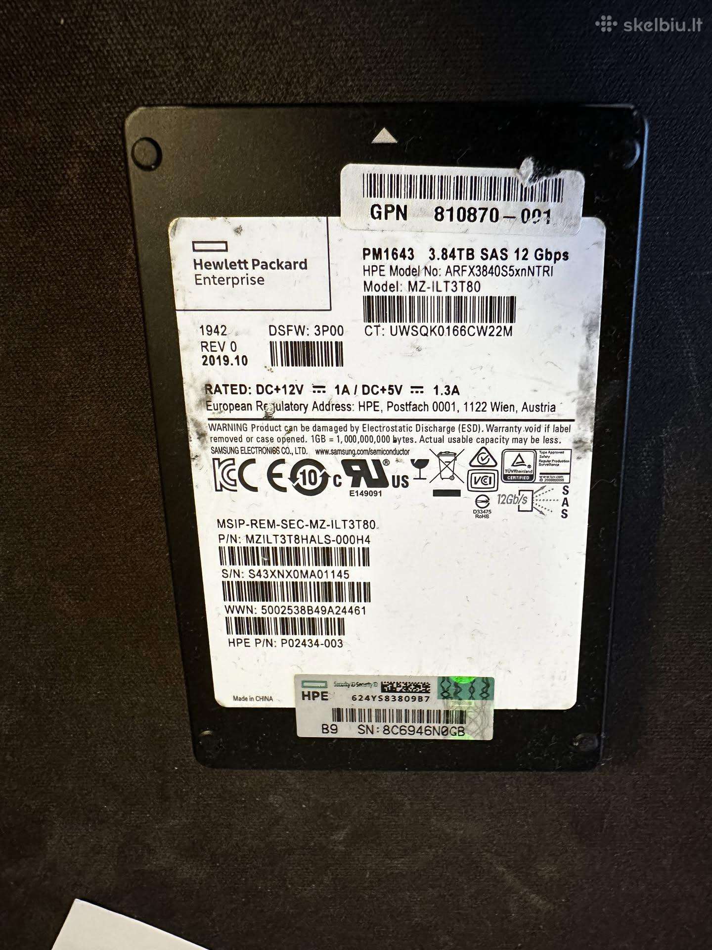 3.84tb Sas diskai