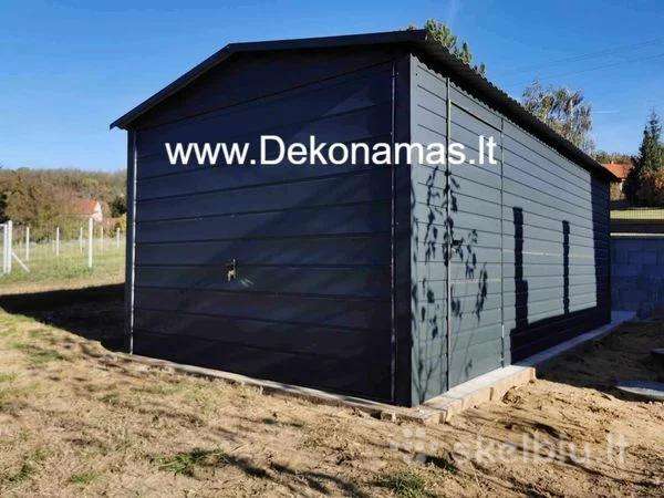 Skardinis garažas 36 m, antracito spalvos