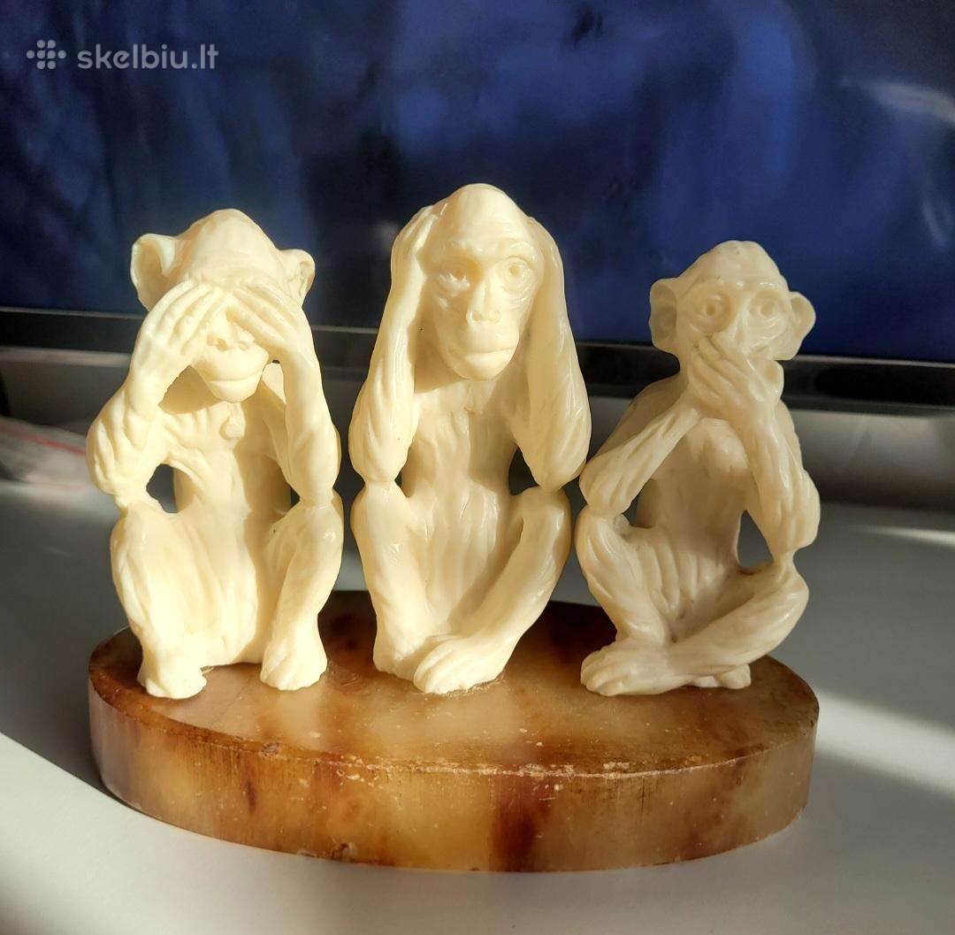 Beždžionėlių trio skulptūrėlė