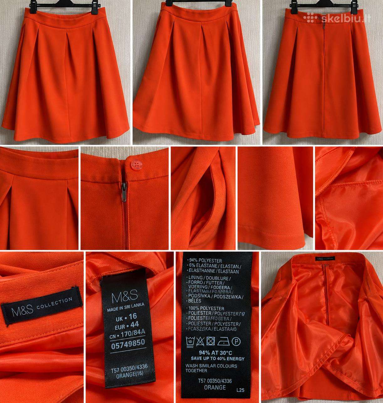 M&s Collection ryškus oranžinis A silueto sijonas