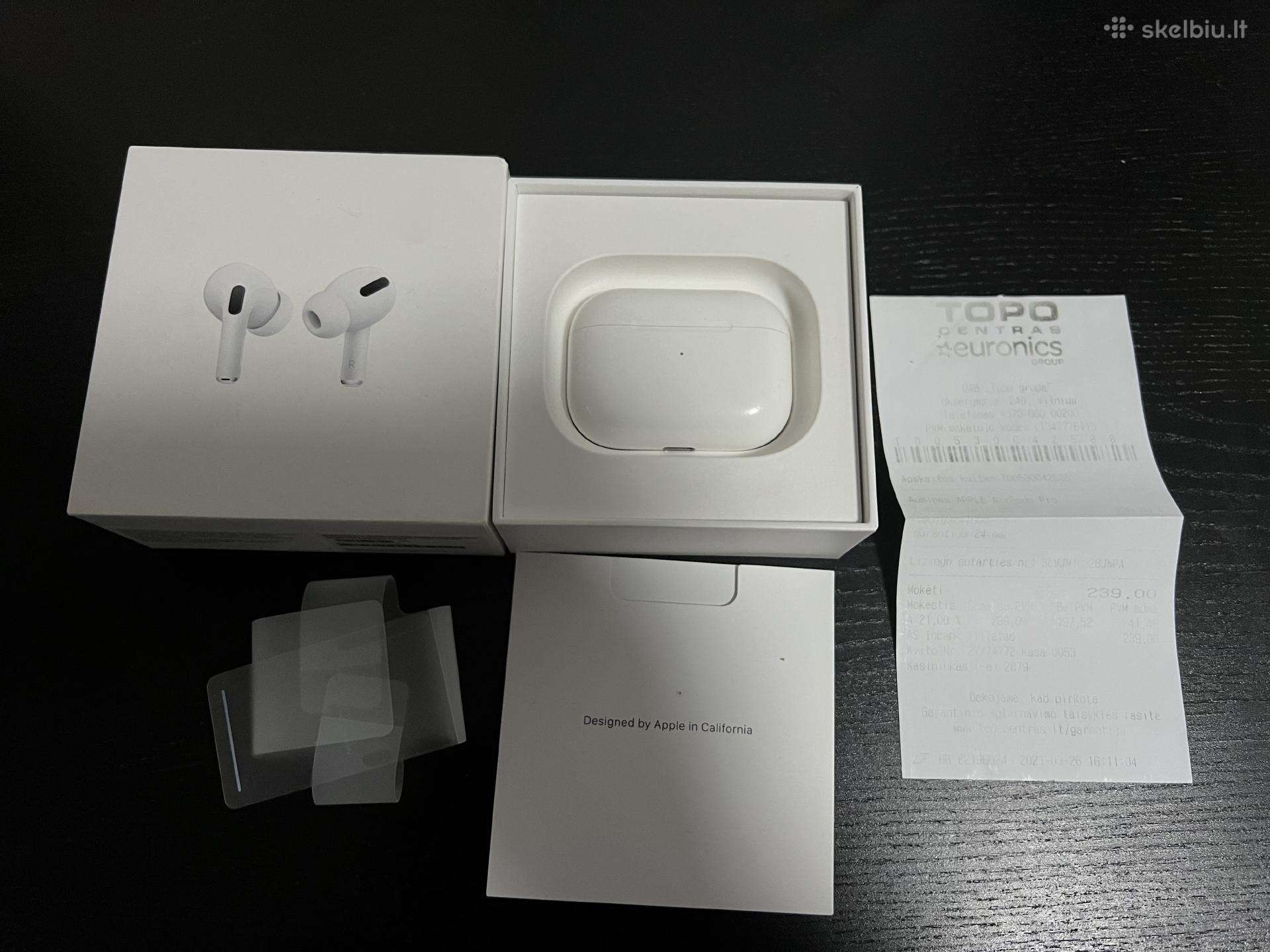 Apple Airpods pro originalios su pirkimo cekiu