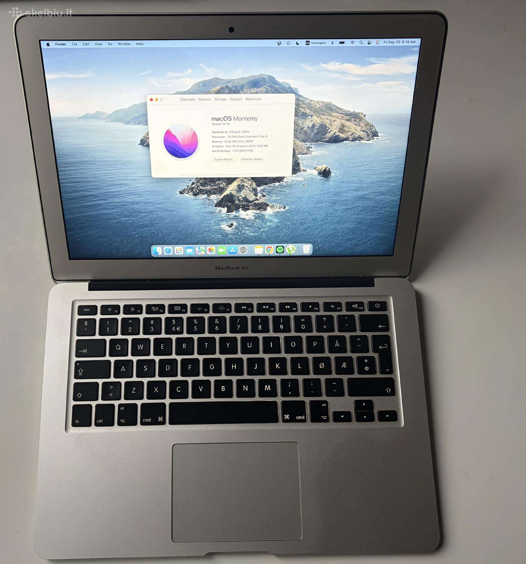 MacBook air 13 - inch, 2017 8gb 256 GB