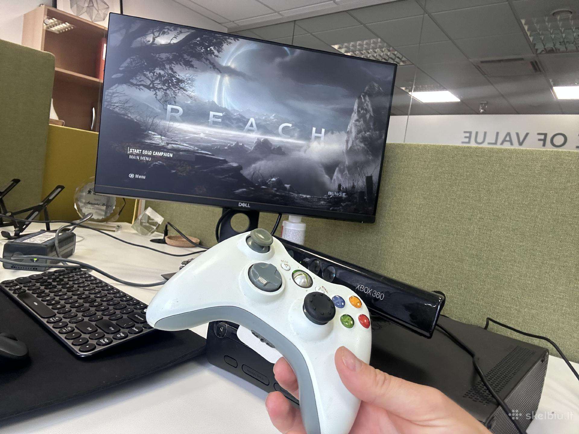 Xbox 360 elite + Kinect + 5 žaidimai