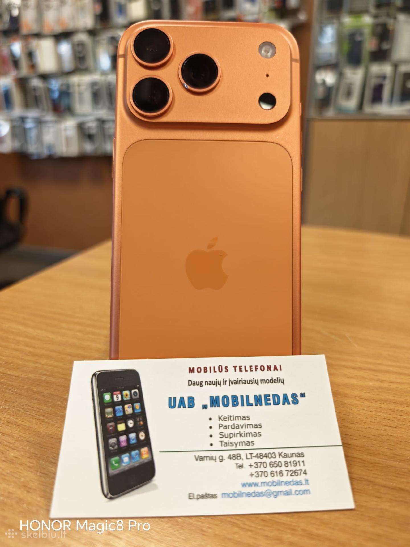 iPhone 17 Pro 256gb Orange Kaina 900eur
