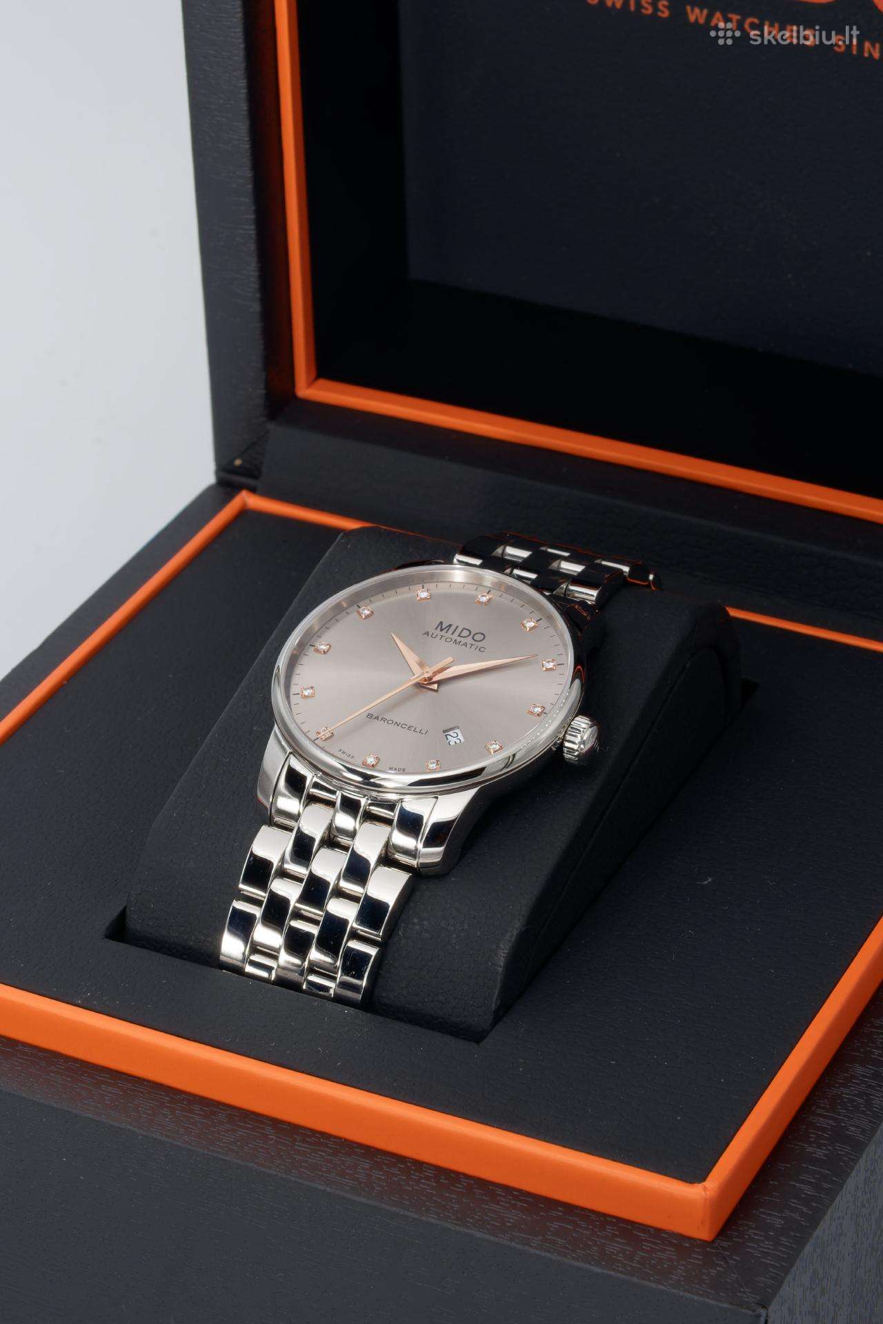 Naujas Laikrodis Mido 38 mm su Tikrais Deimantais!