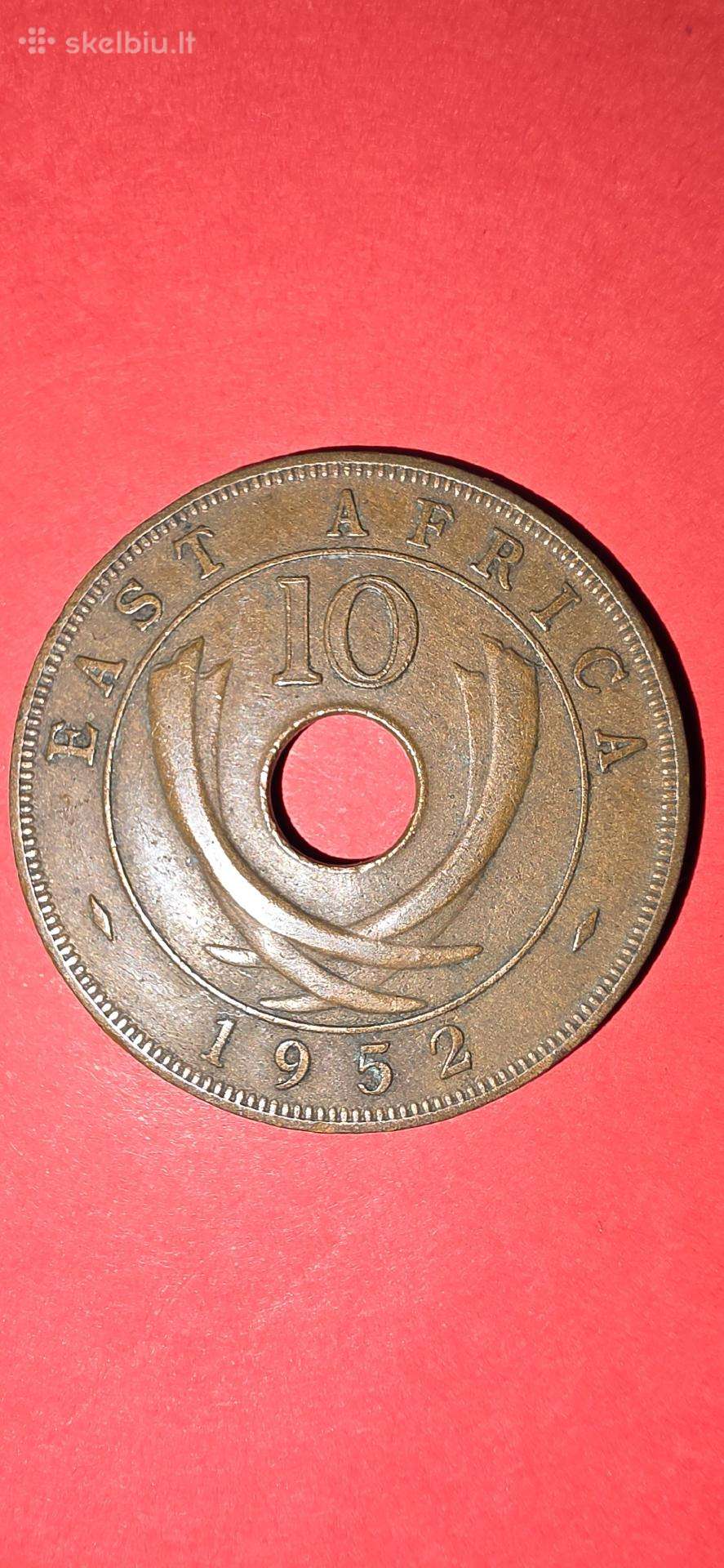 Rytų Afrika 10 centų 1952