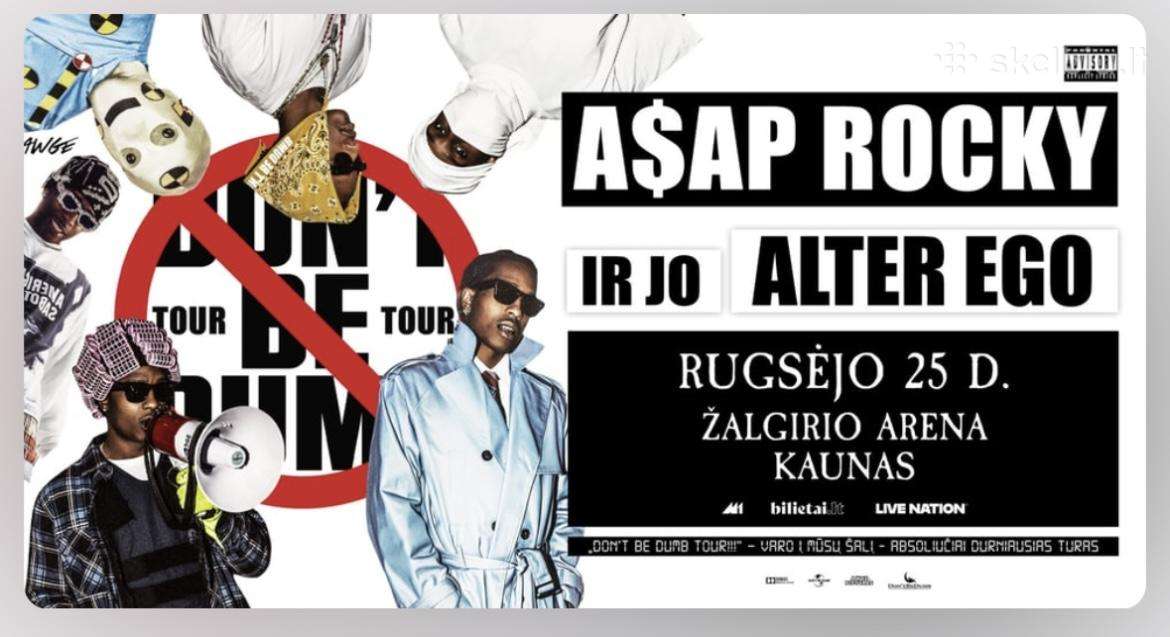 A$ap Rocky Don't Be Dumb World Tour 1 sėdima vieta