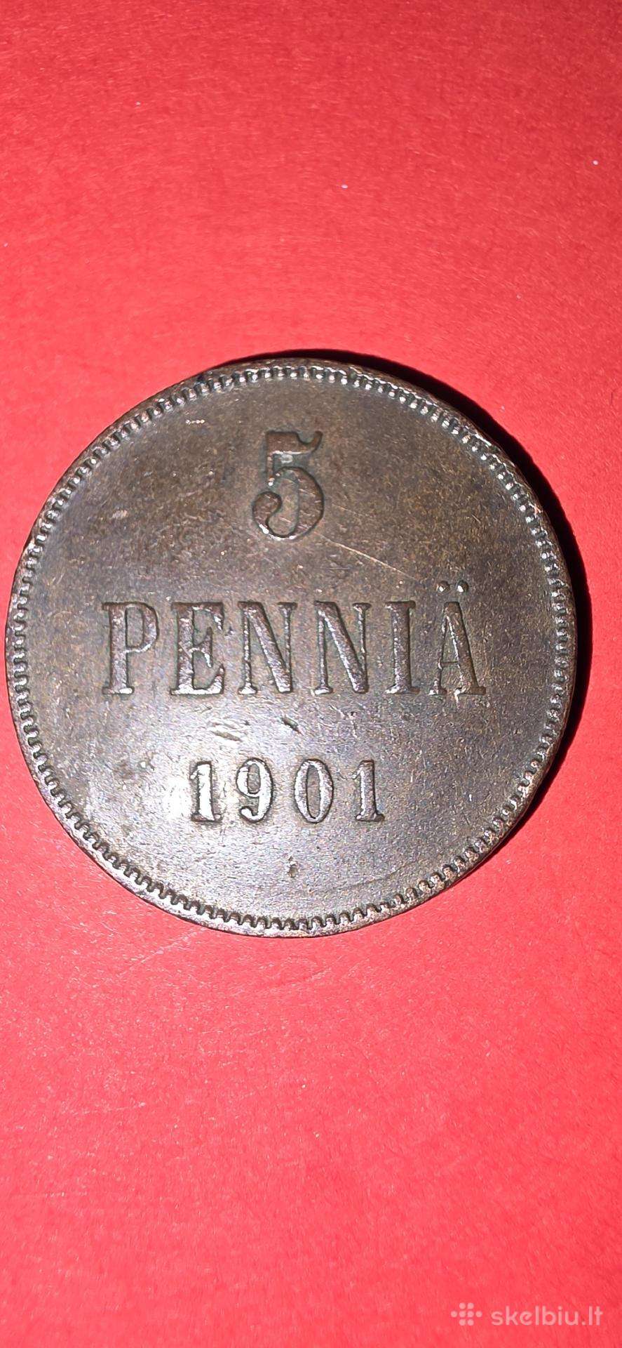 Suomija 5 pensai 1901