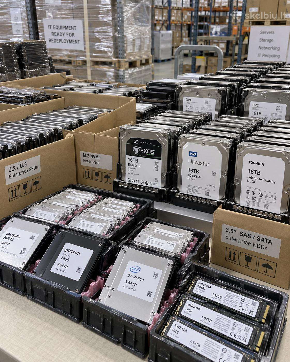 Superku Nvme, SSD, U.2/u.3, Sas ir HDD diskus