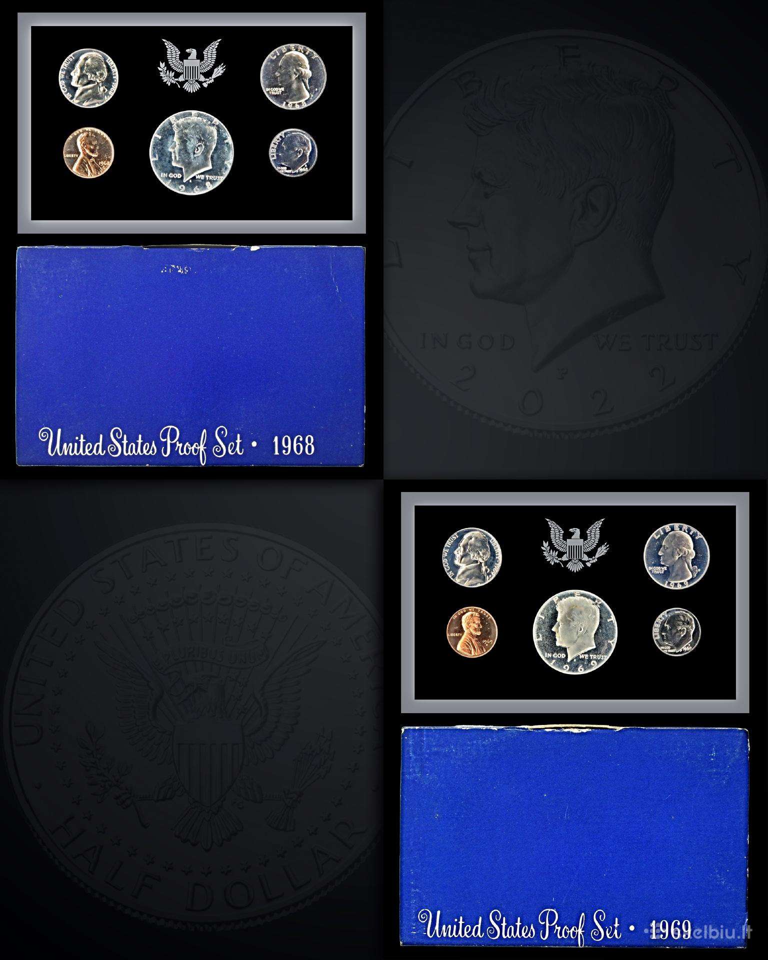 1968 ir 1969 m. JAV monetos Amerika