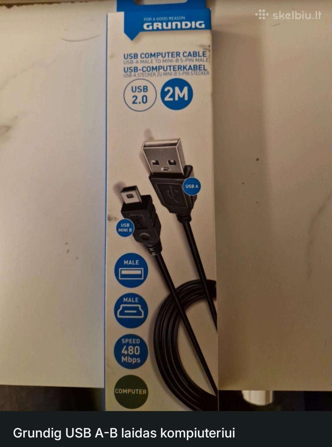 Grundig Usb A-b laidas kompiuteriui