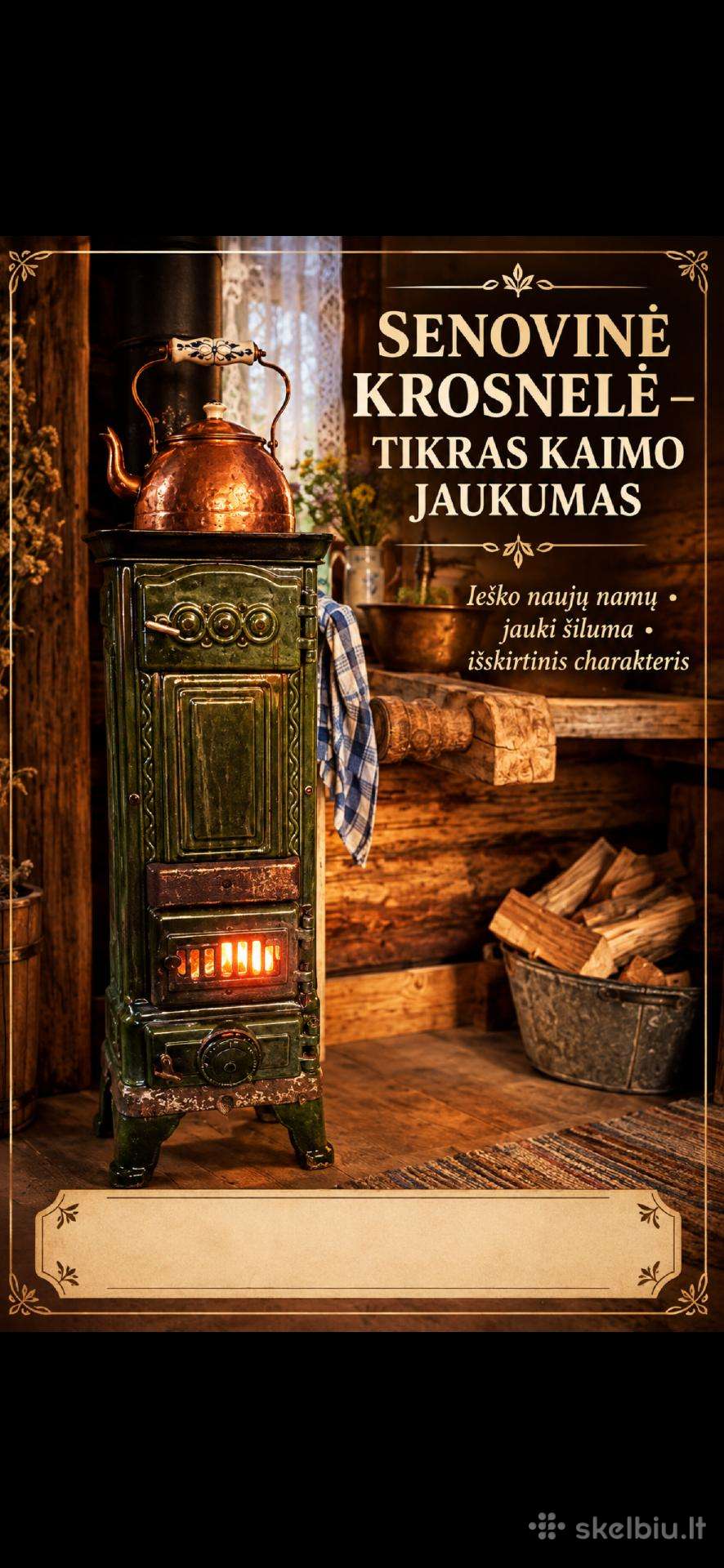 Parduodama senovinė krosnelė