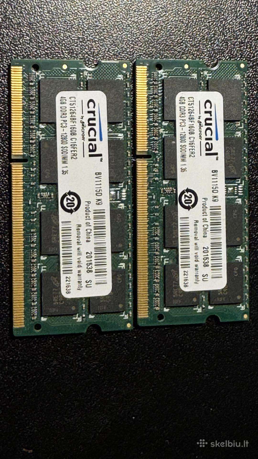 RAM Laptopui Crucial 4gb Ddr3 Pc3-12800 Sodimm