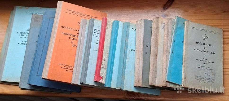 Knygos 1956+m.TSRS karo gynybos leidiniai 16vnt.