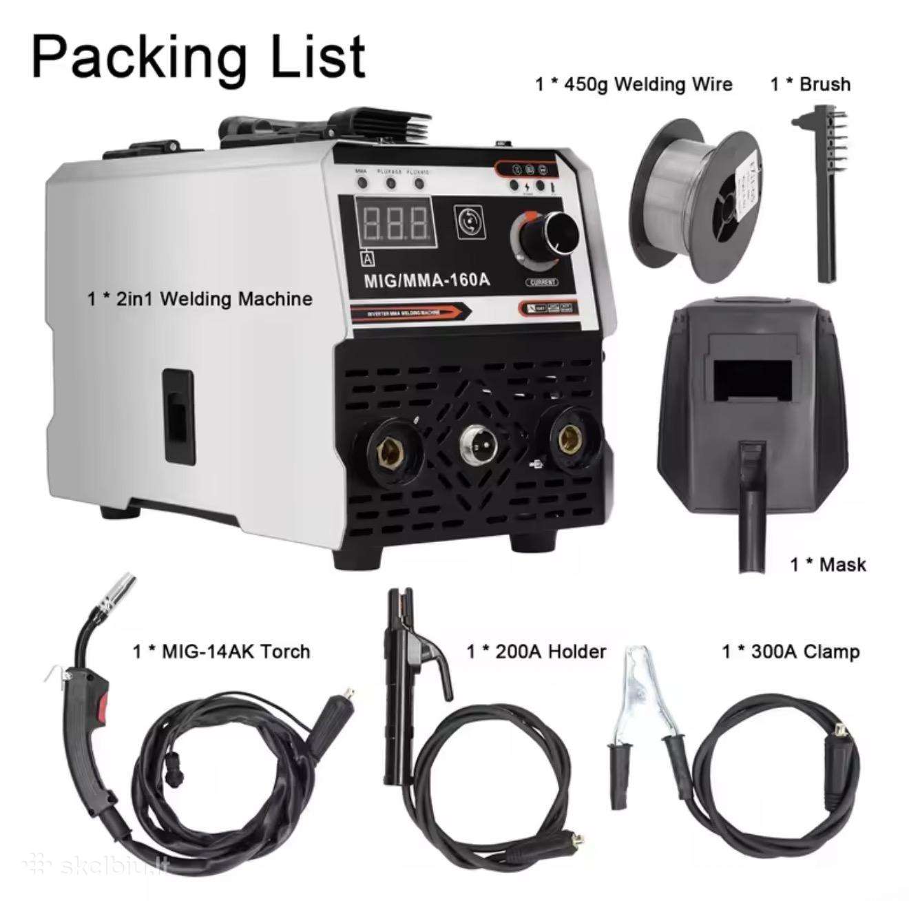 Suvirinimo aparatas Mig/mma 120a 2in1 Igbt 220