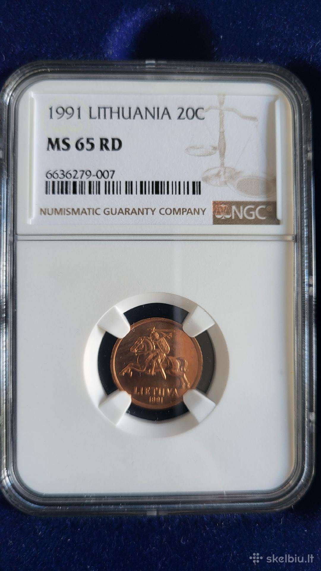 1991m 20 centų ms 65 Rd