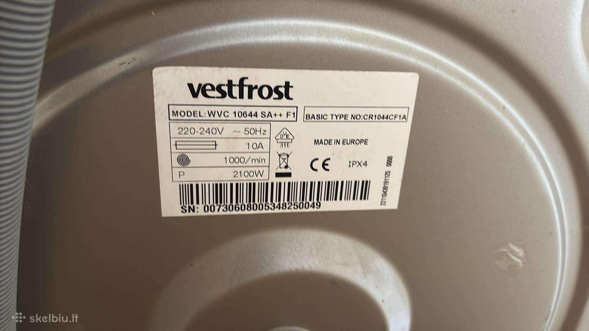Vestfrost skalbimo mašina