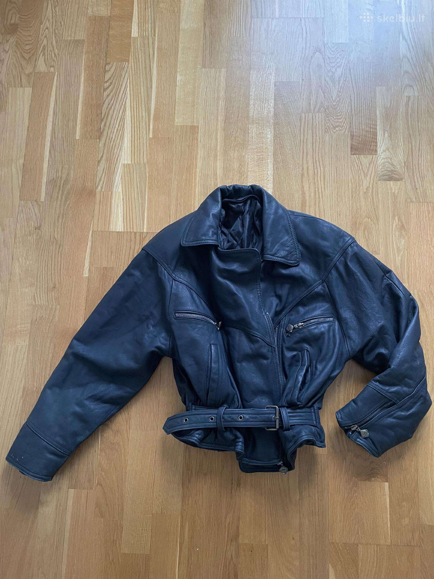 Natūralios odos biker tipo striukė