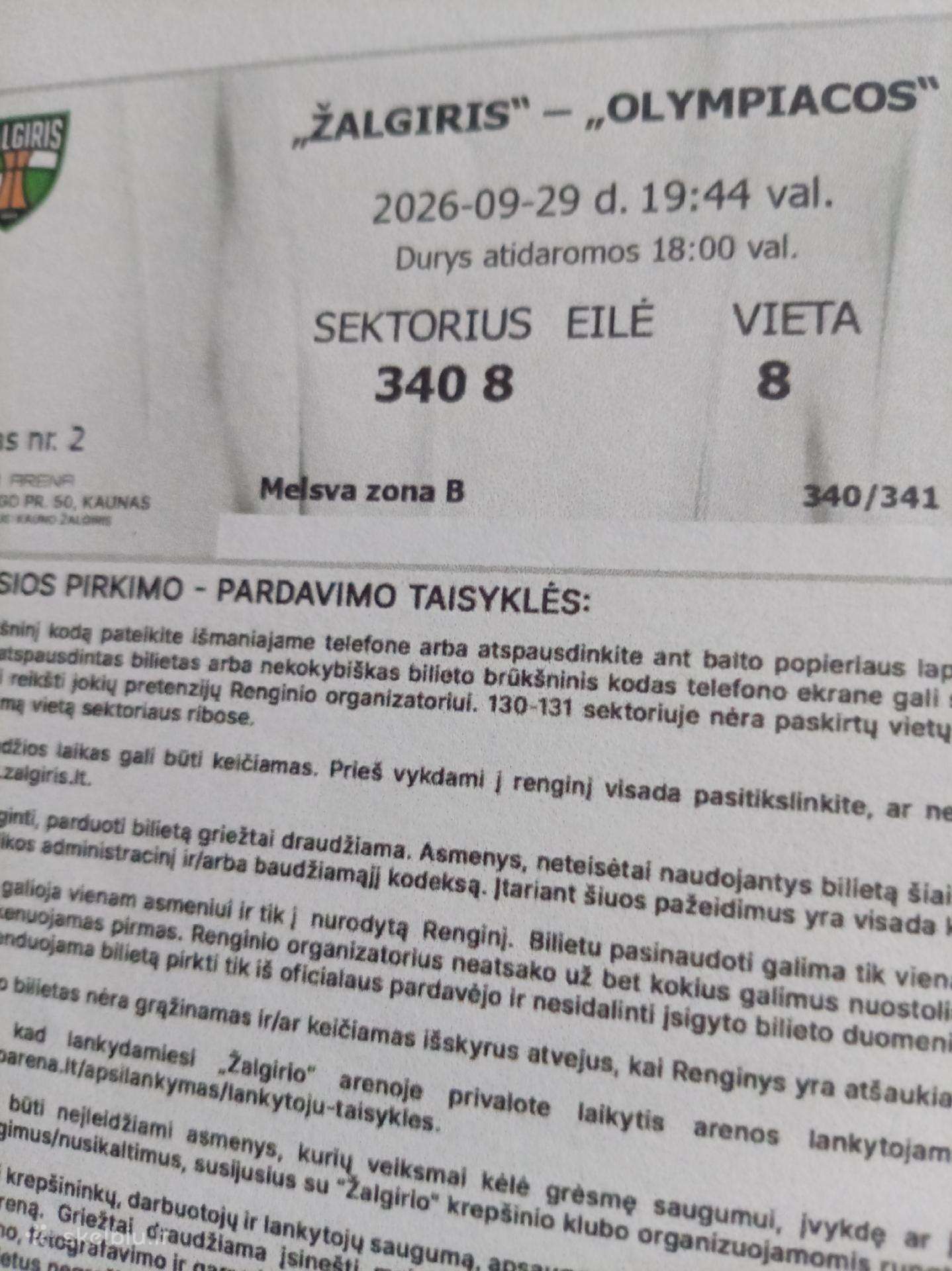 Zalgiris vs olimpiacos