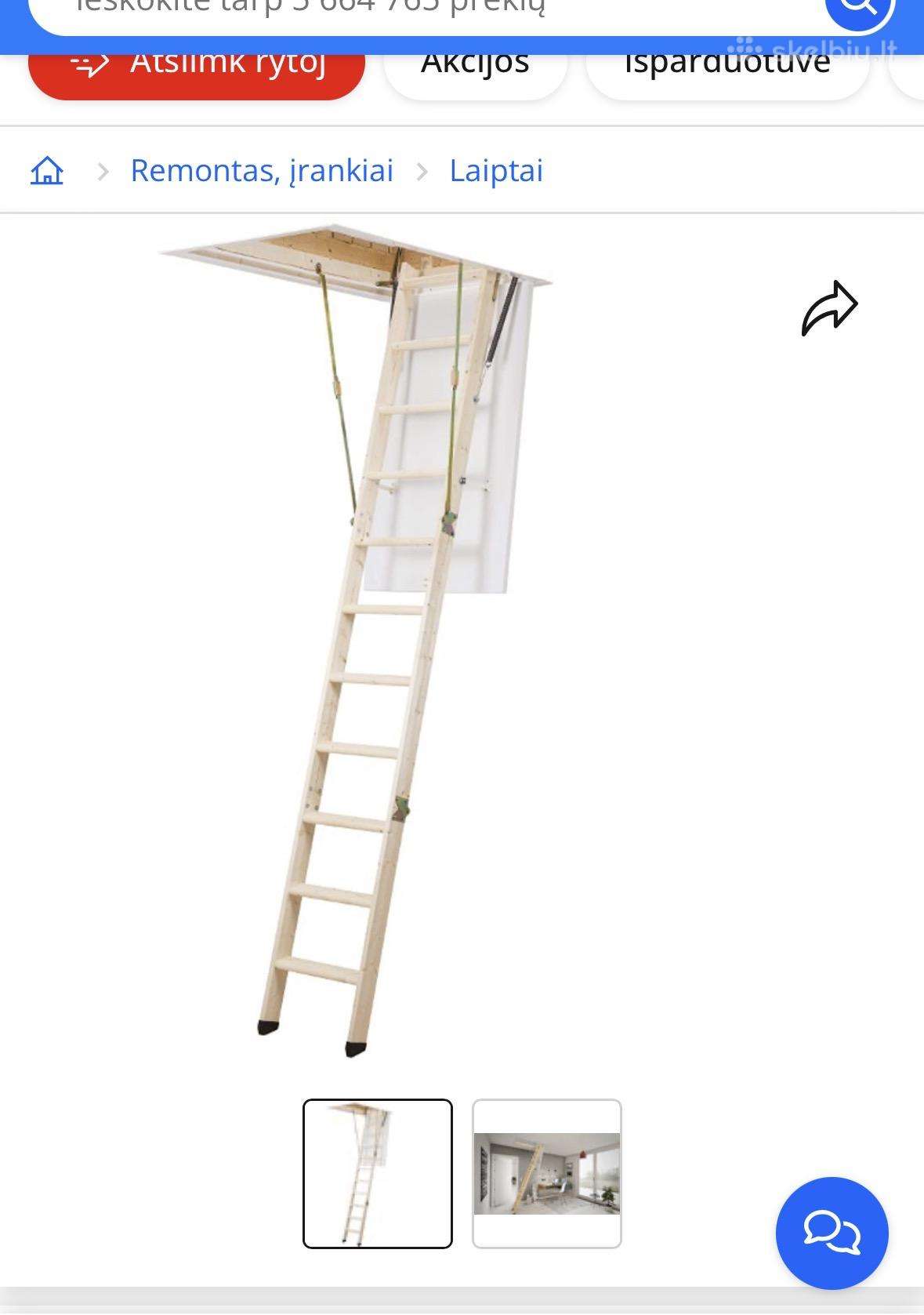 Palėpės laiptai Dolle clickfix® 36 Gold 120x70 cm