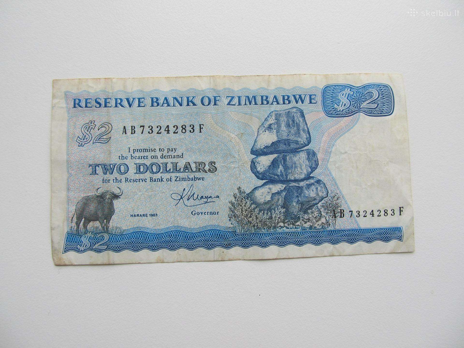 2 doleriai , Zimbabvė , 1983