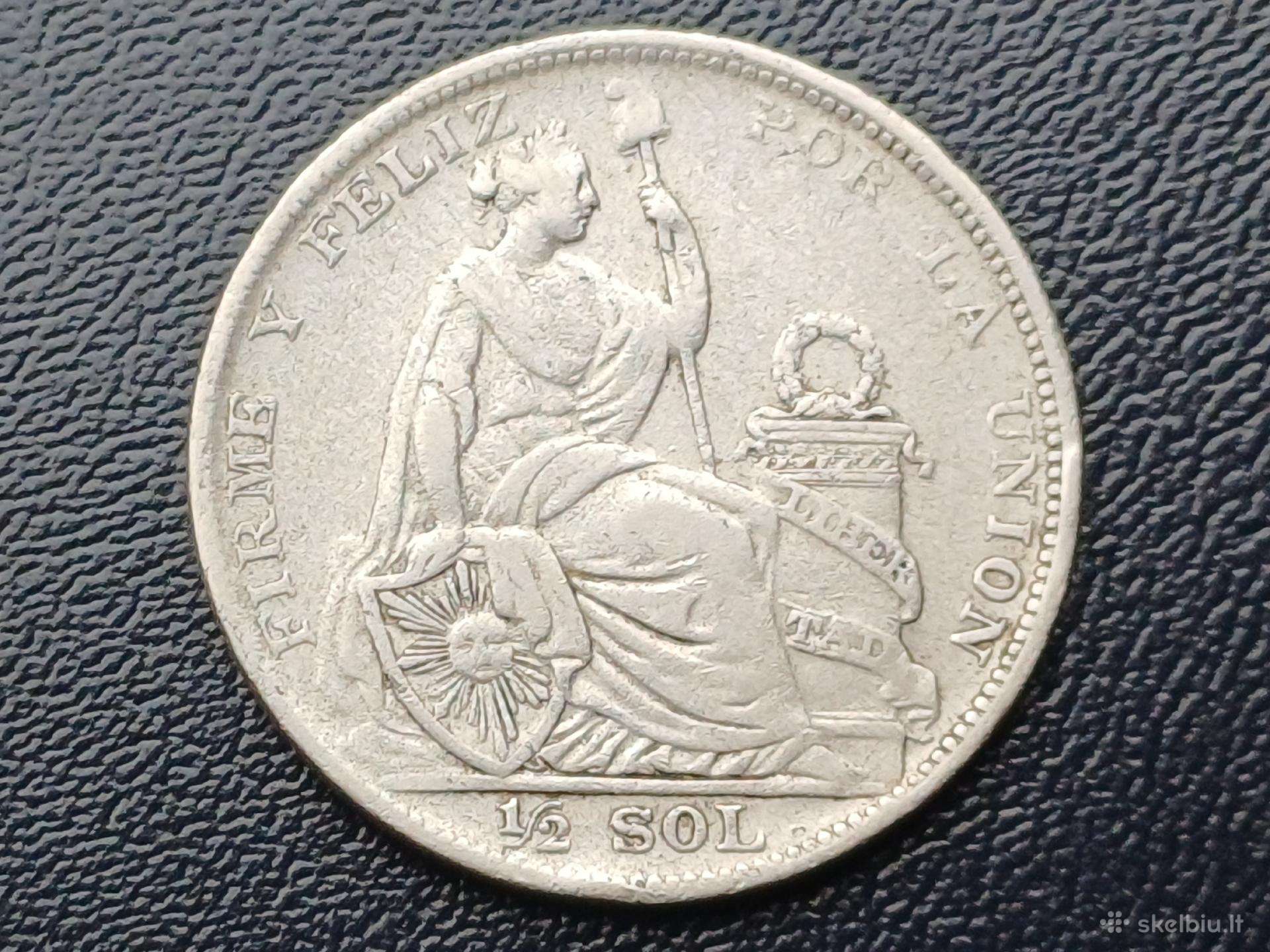 1/2 solio 1923m. Peru sidabras