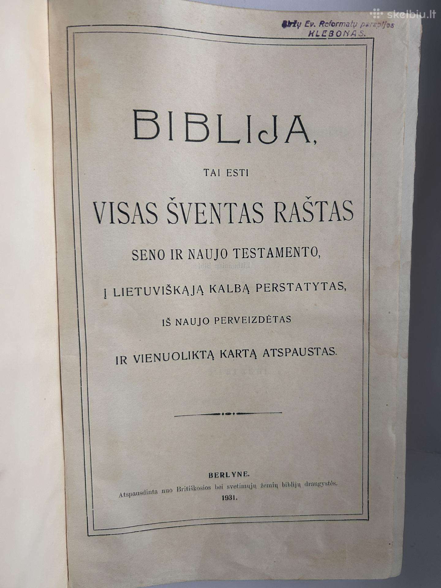 Biblija 1931 m leista Berlyne