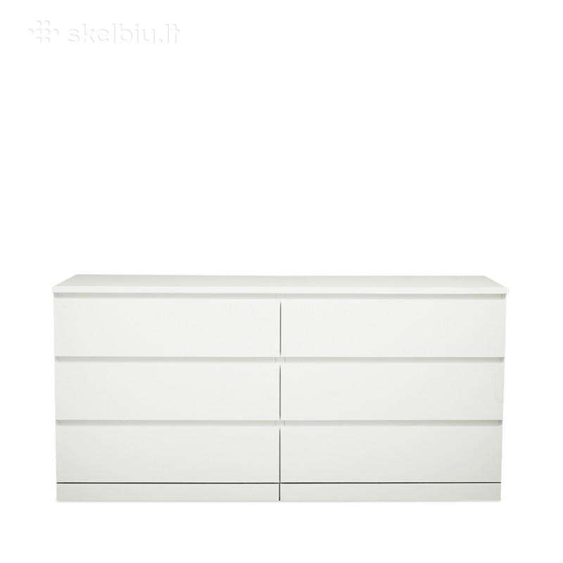 Ikea komoda Malm šešių stalčių su stalviršiu