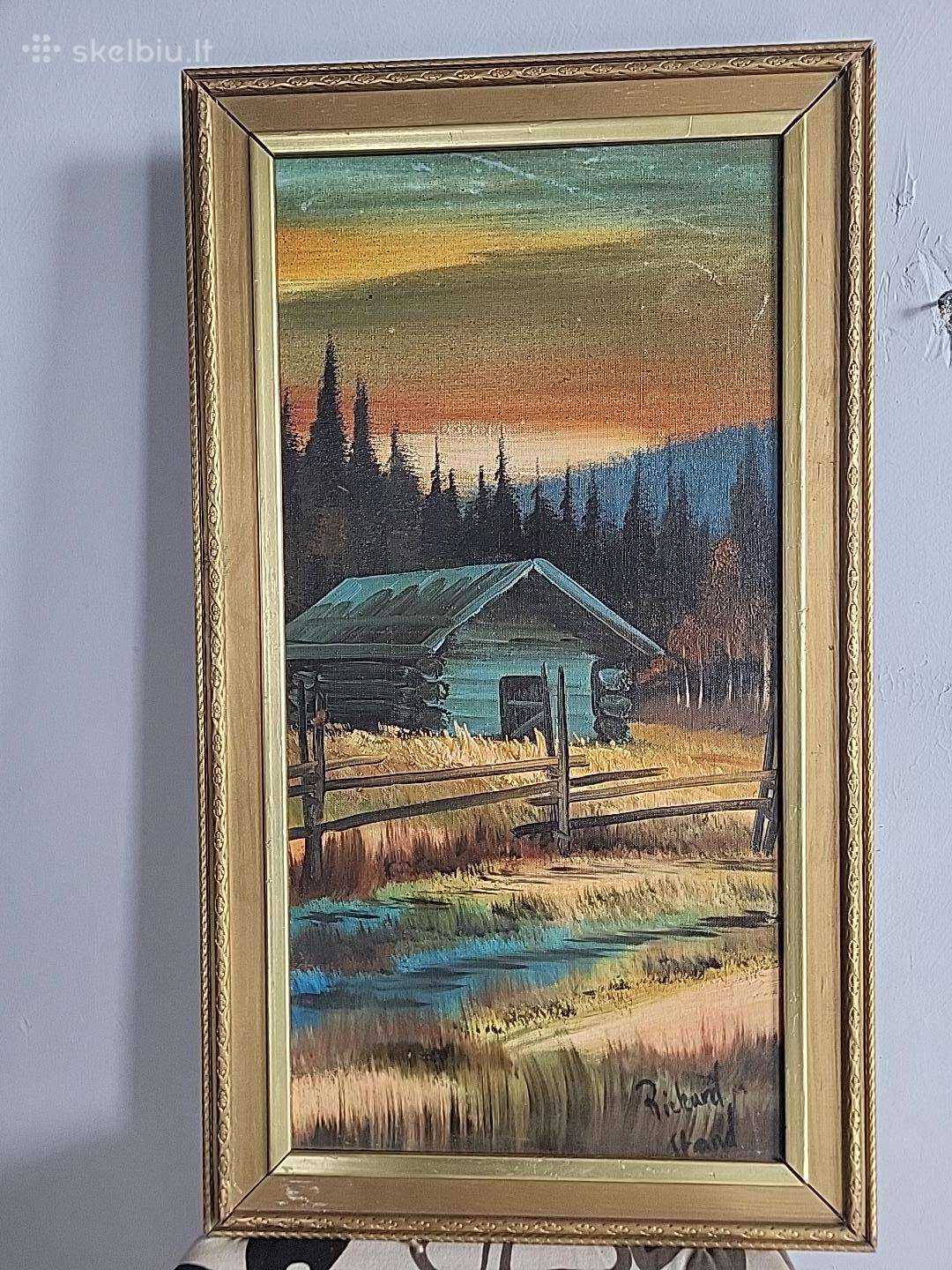 Originalus aliejinis paveikslas „Miško sodyba“