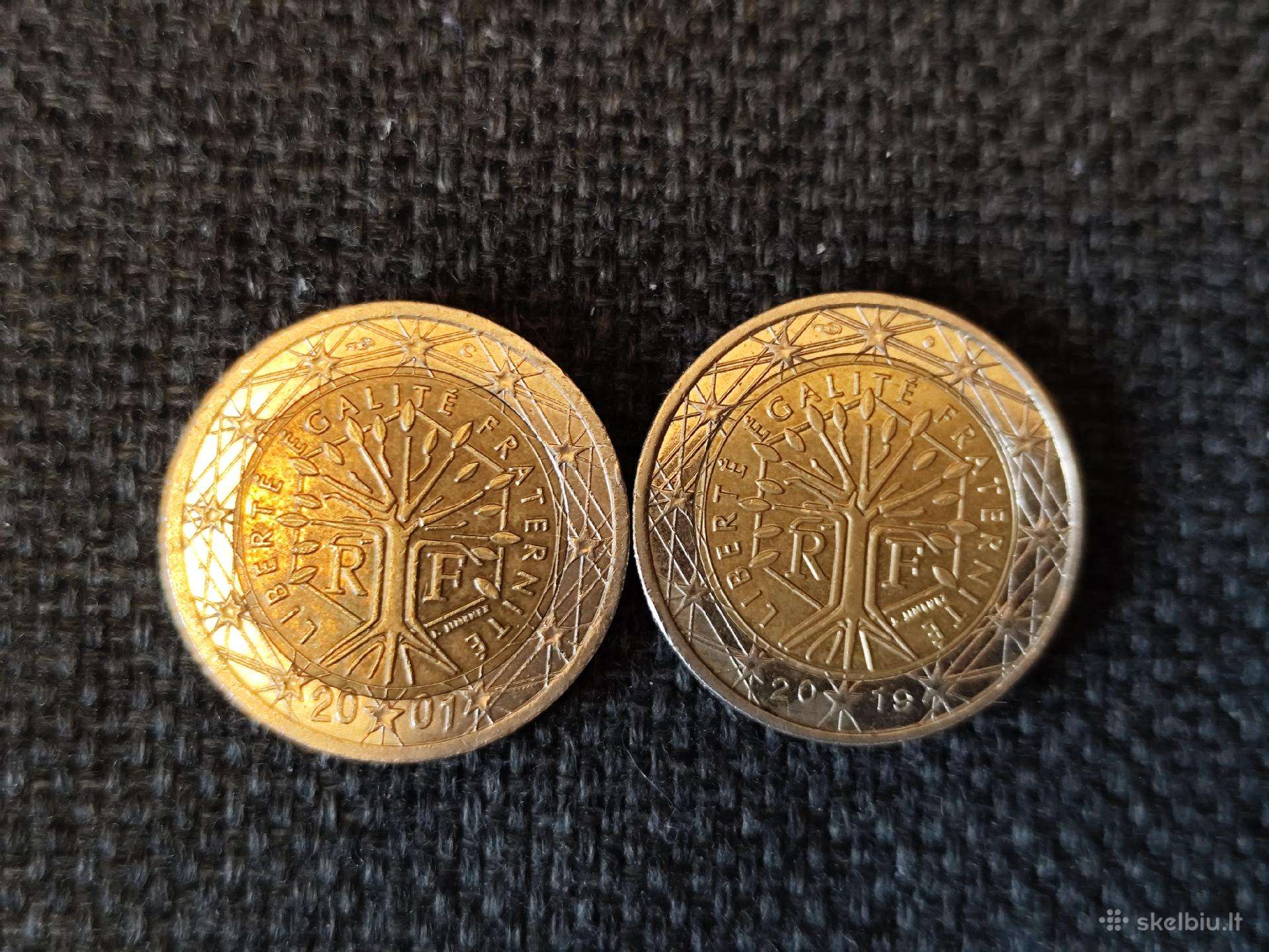2 eurų monėtos. Es