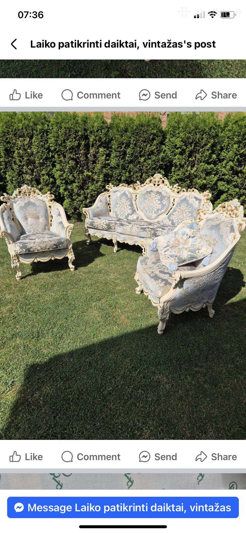 Parduodu sofa ir 2 fotelius . Konsole.