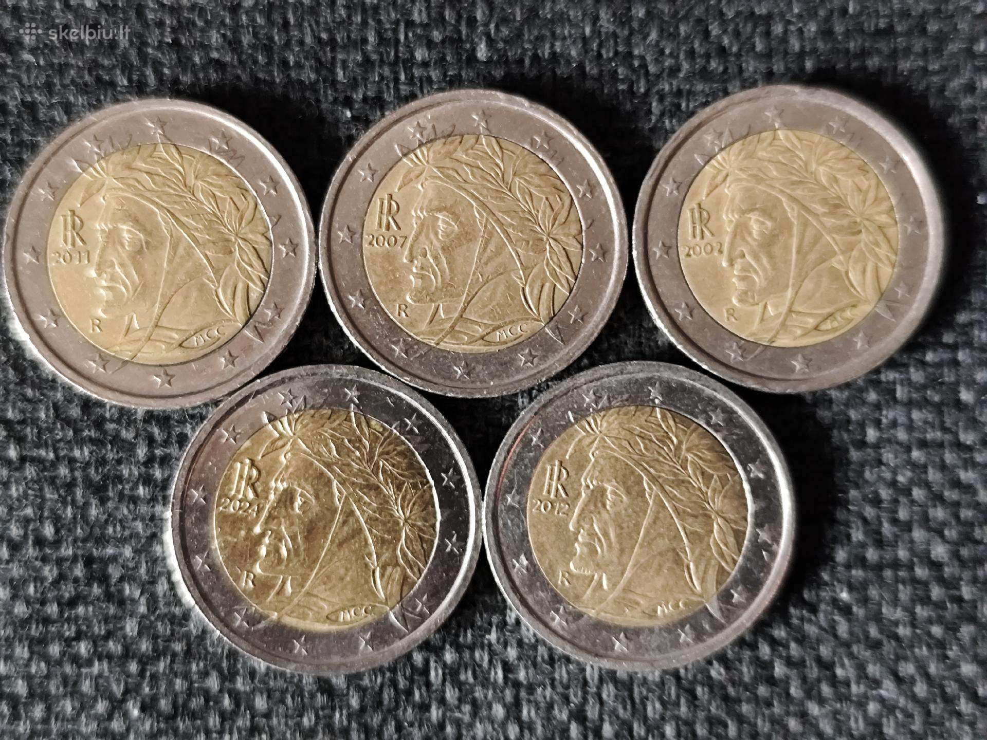 2 eurų monėtos. Italija.