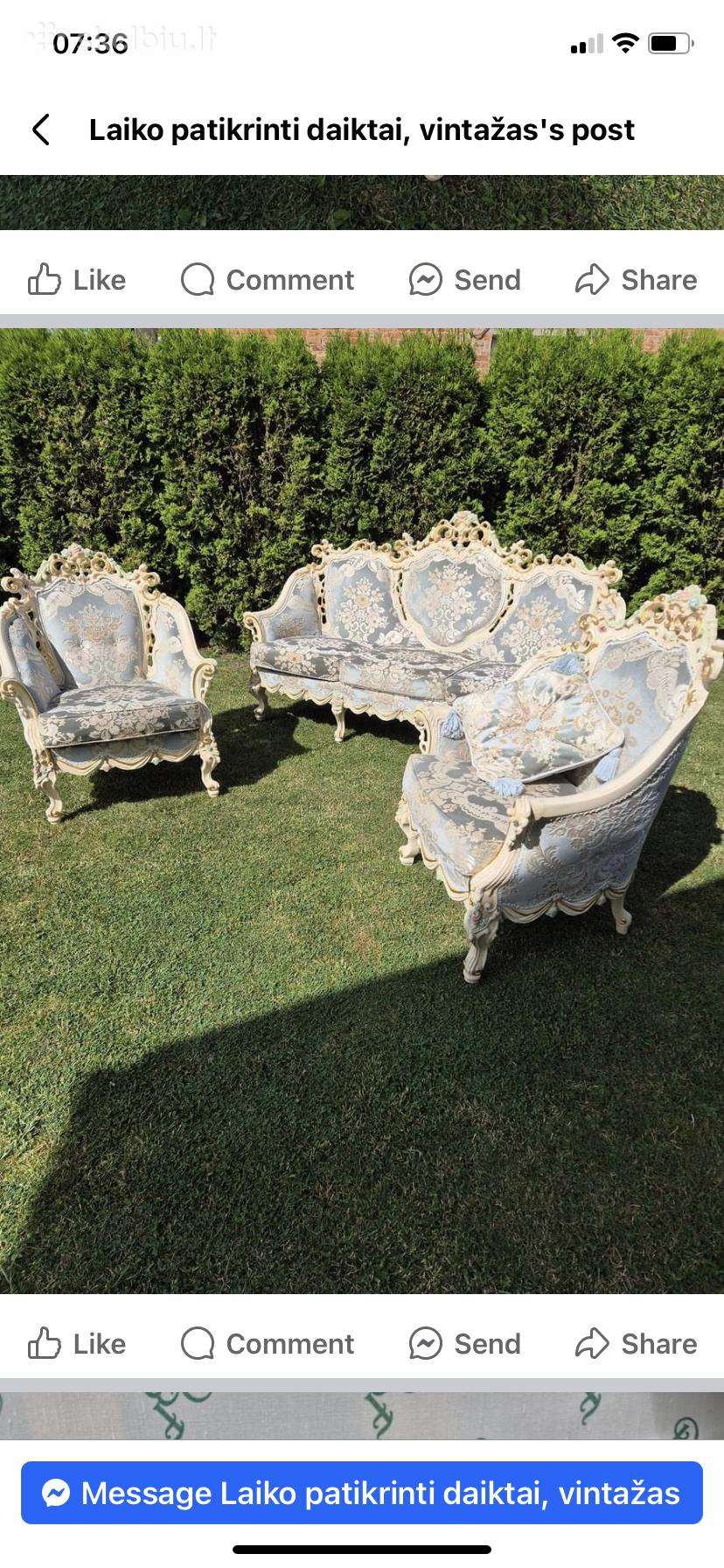 Parduodu sofa ir 2 foteliai . Konsole.