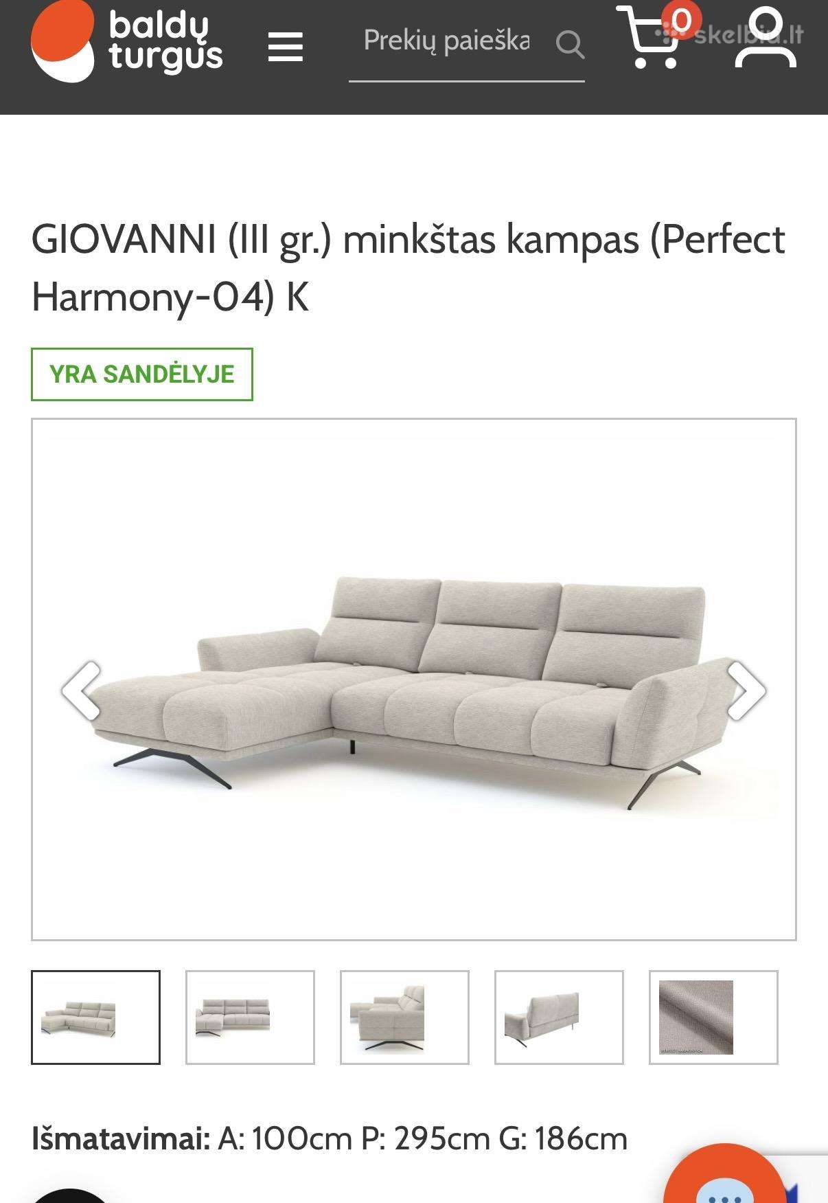 Parduodamas minkstas kampas