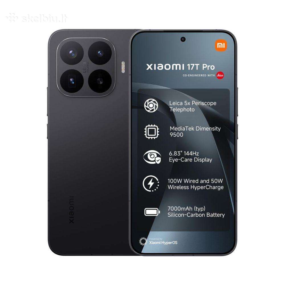 Naujas Xiaomi 17t Pro/512gb/12gb, Black