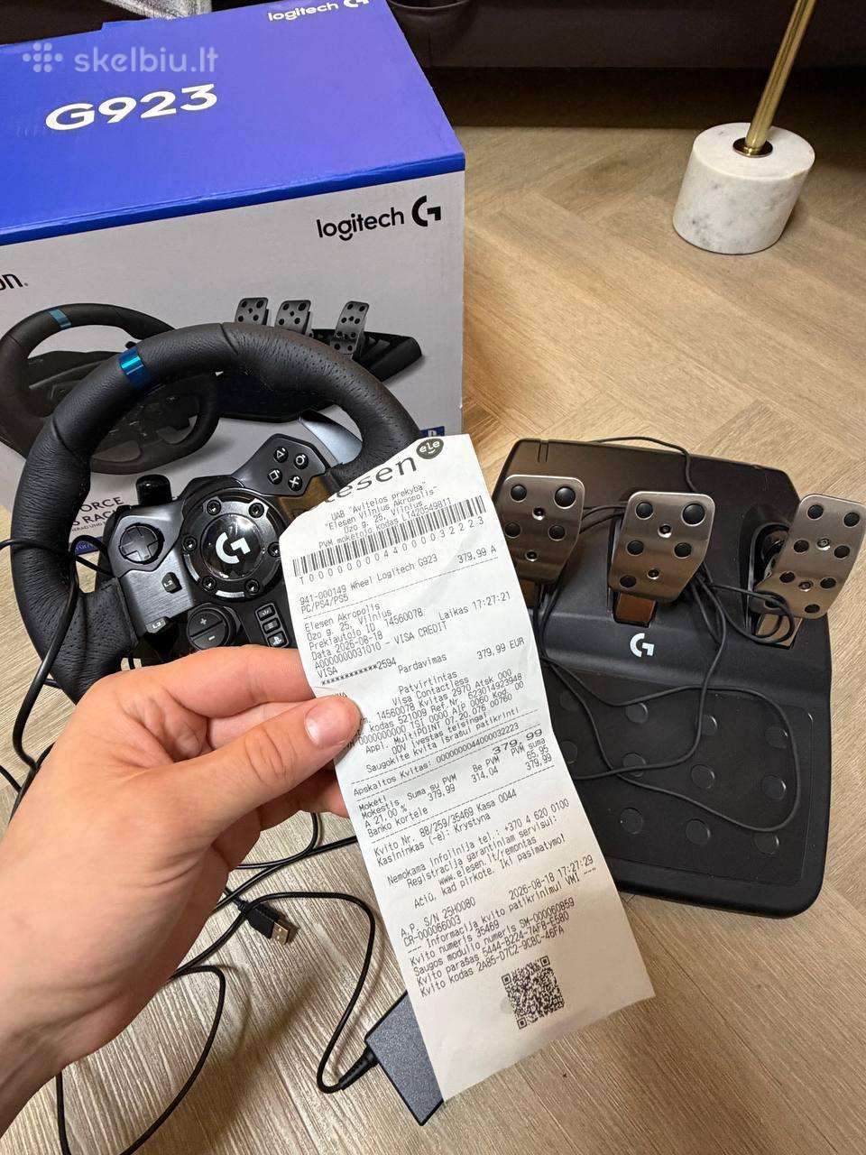 Logitech G923 Racing Wheel & Pedals (Like New, War