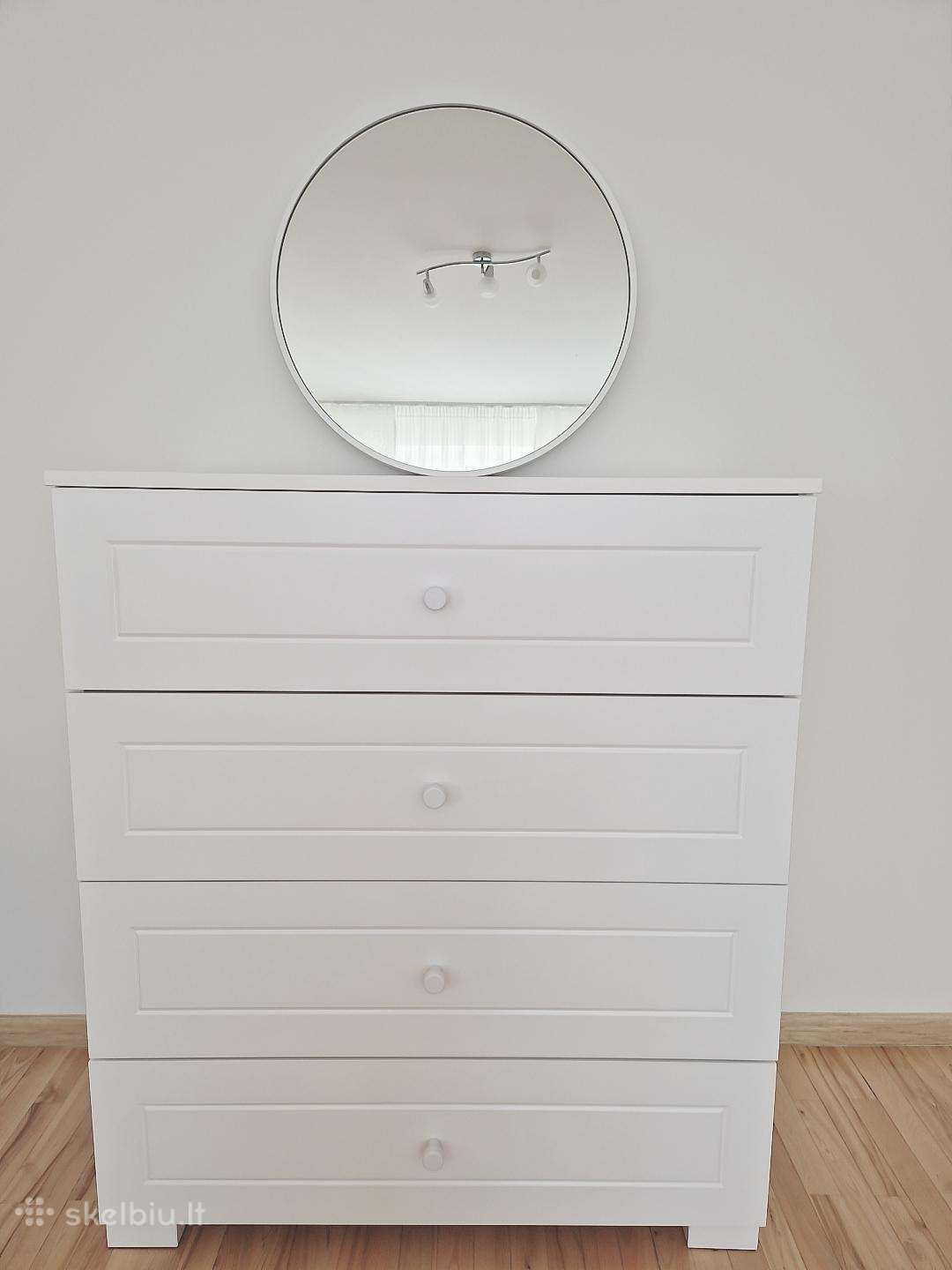 Meblik Frame White komoda – Nauja + veidrodis