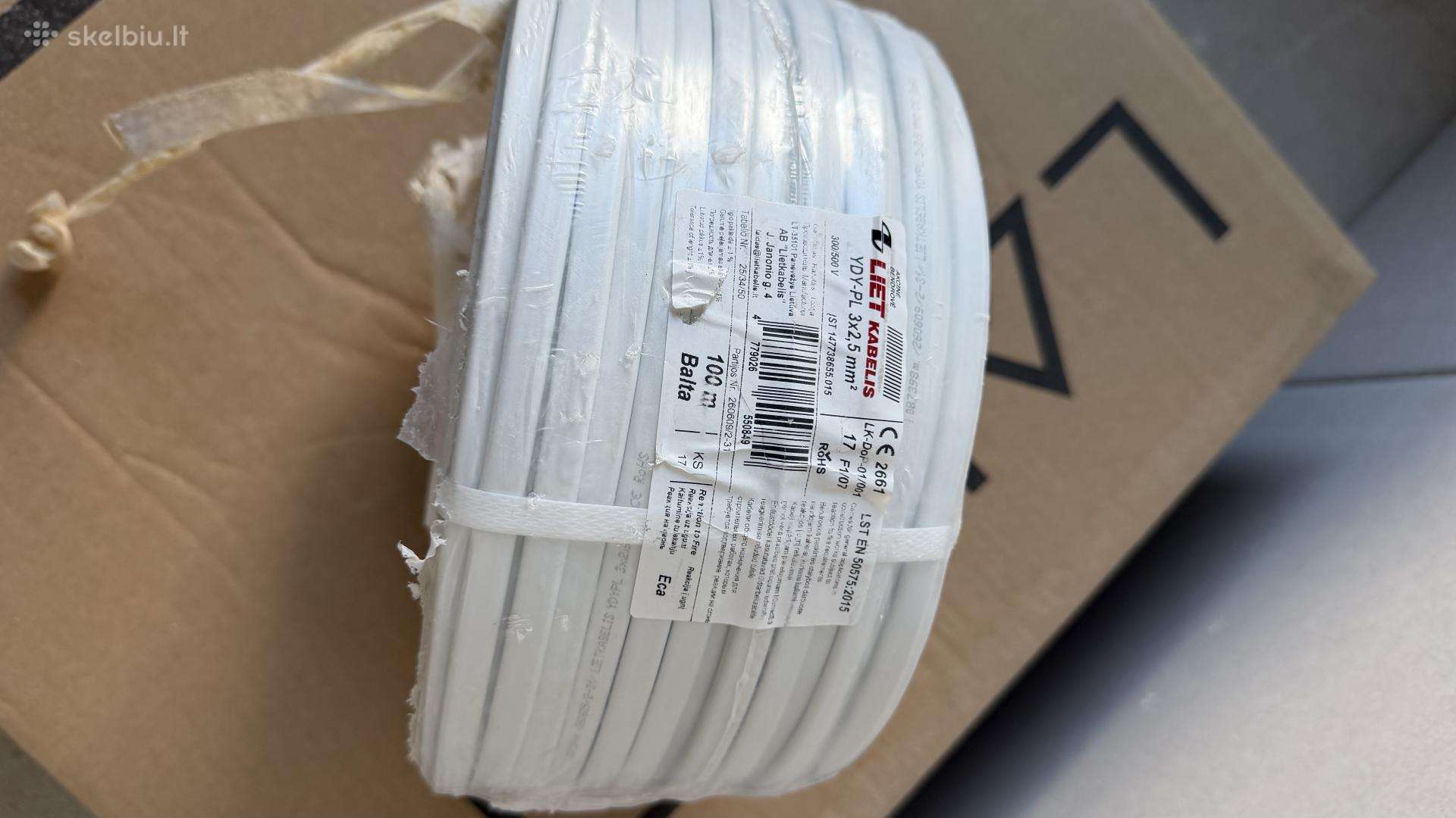 Kabelis Lietkabelis Ydypl, 3 x 2.5 mm², 100 m