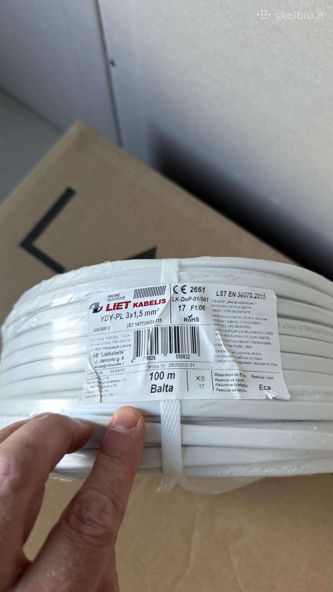 Kabelis Lietkabelis Ydypl, Eca, 3 x 1.5 mm², 100
