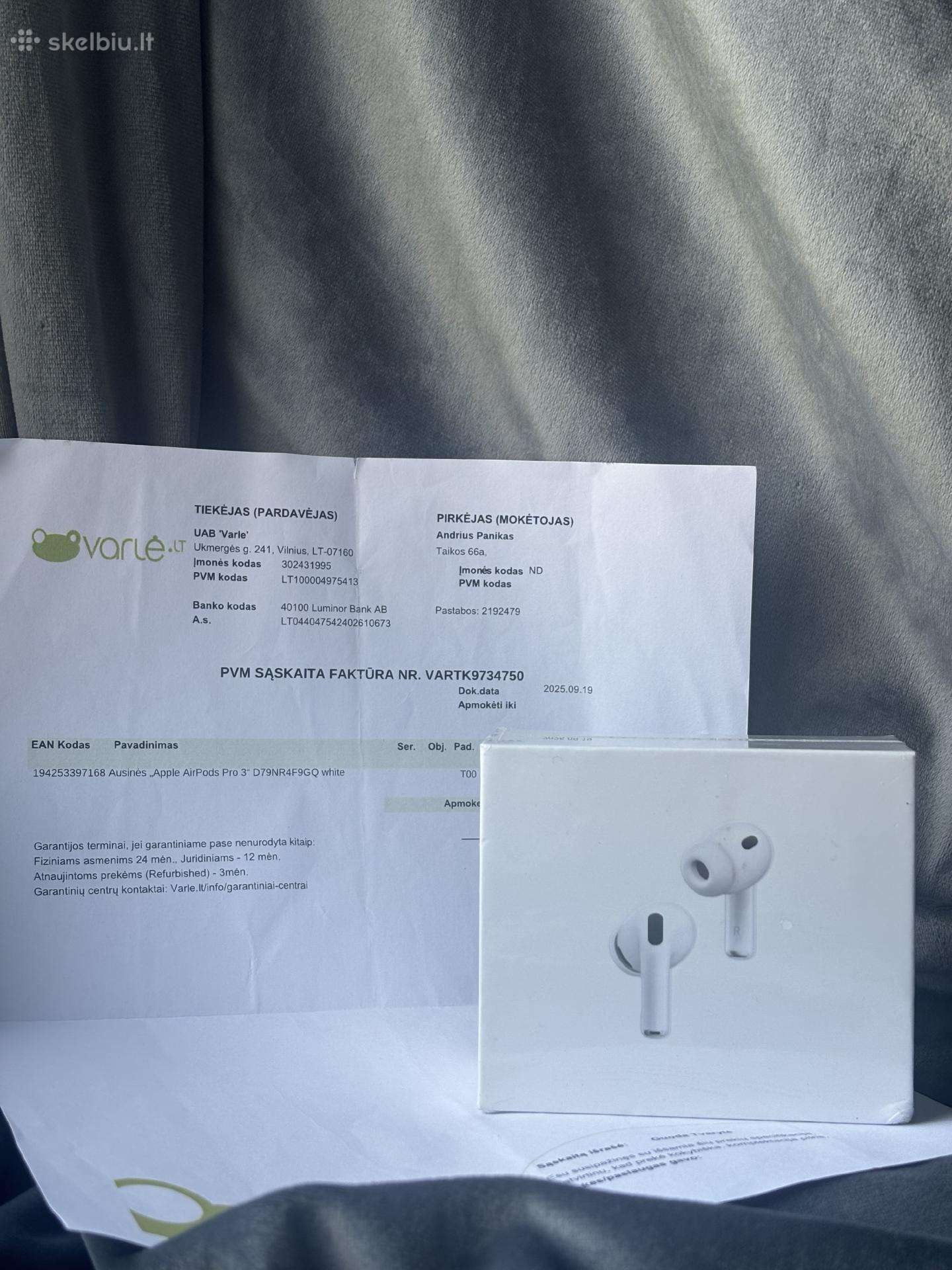 Neatidarytos „Apple Airpods Pro 3" (baltos)