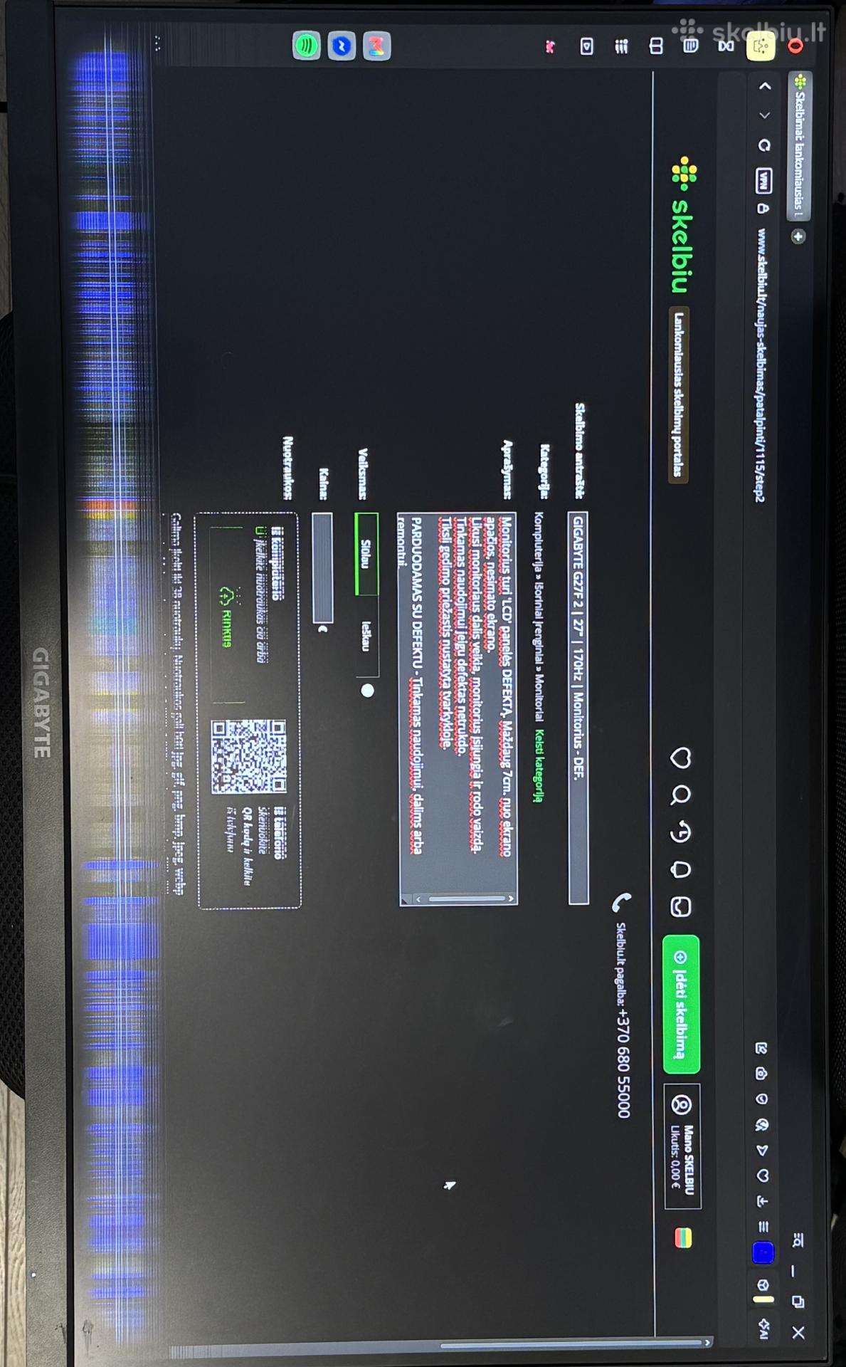 Gigabyte G27f 2 27" 170hz Monitorius - Def.