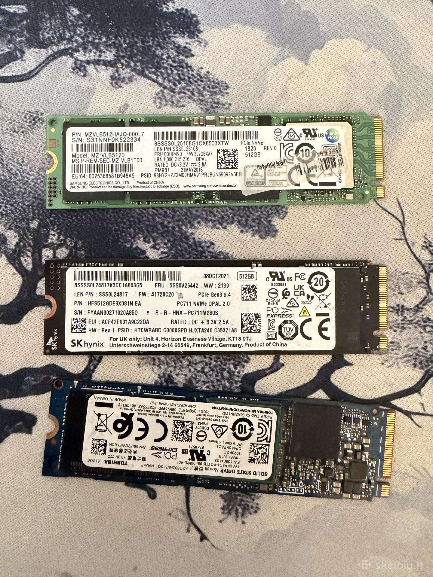 512gb Nvme SSD 3vnt (su defektu)