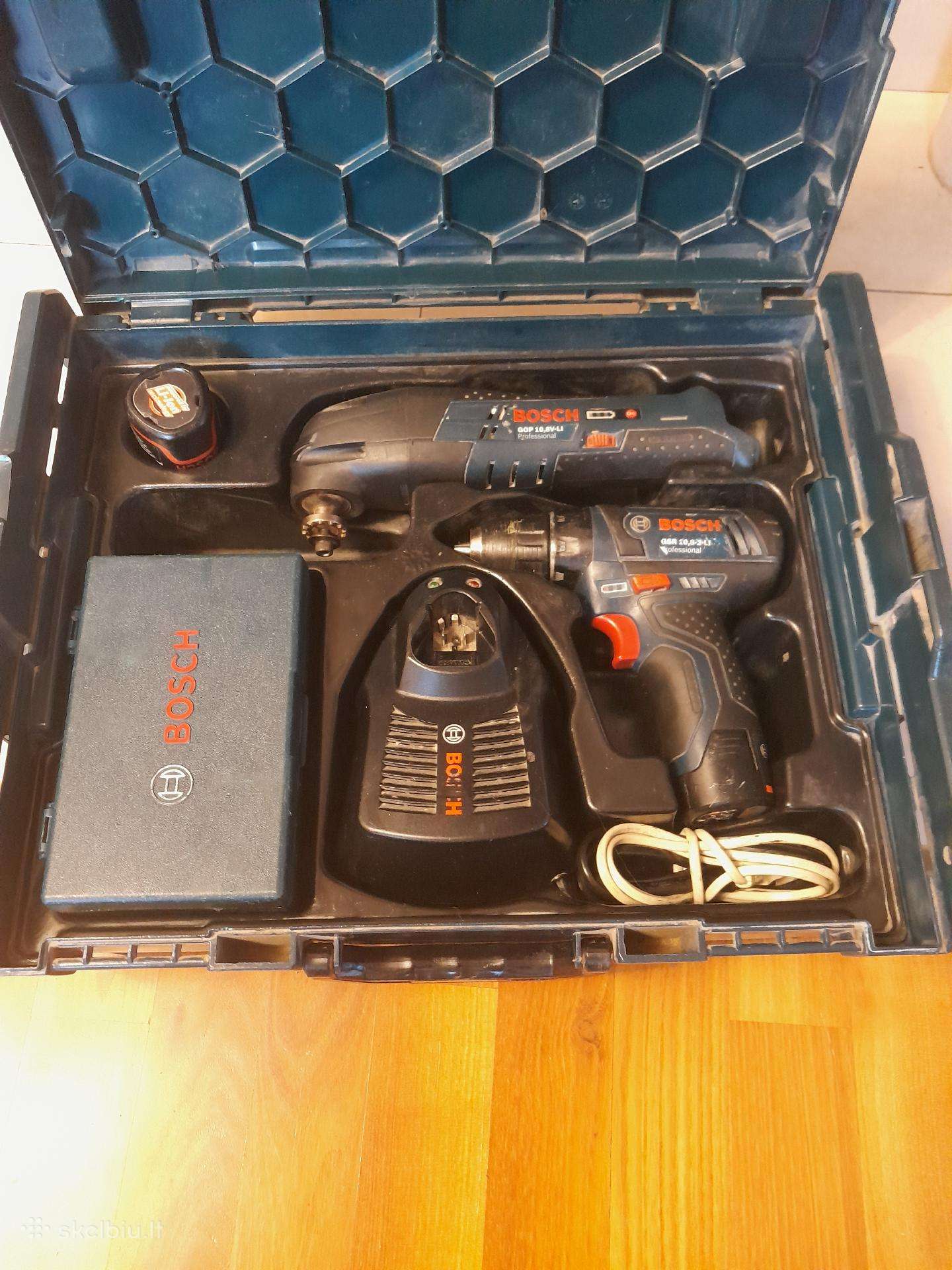 Naudotas Bosch komplektukas Gop ir Gsr 10.8 V -Li