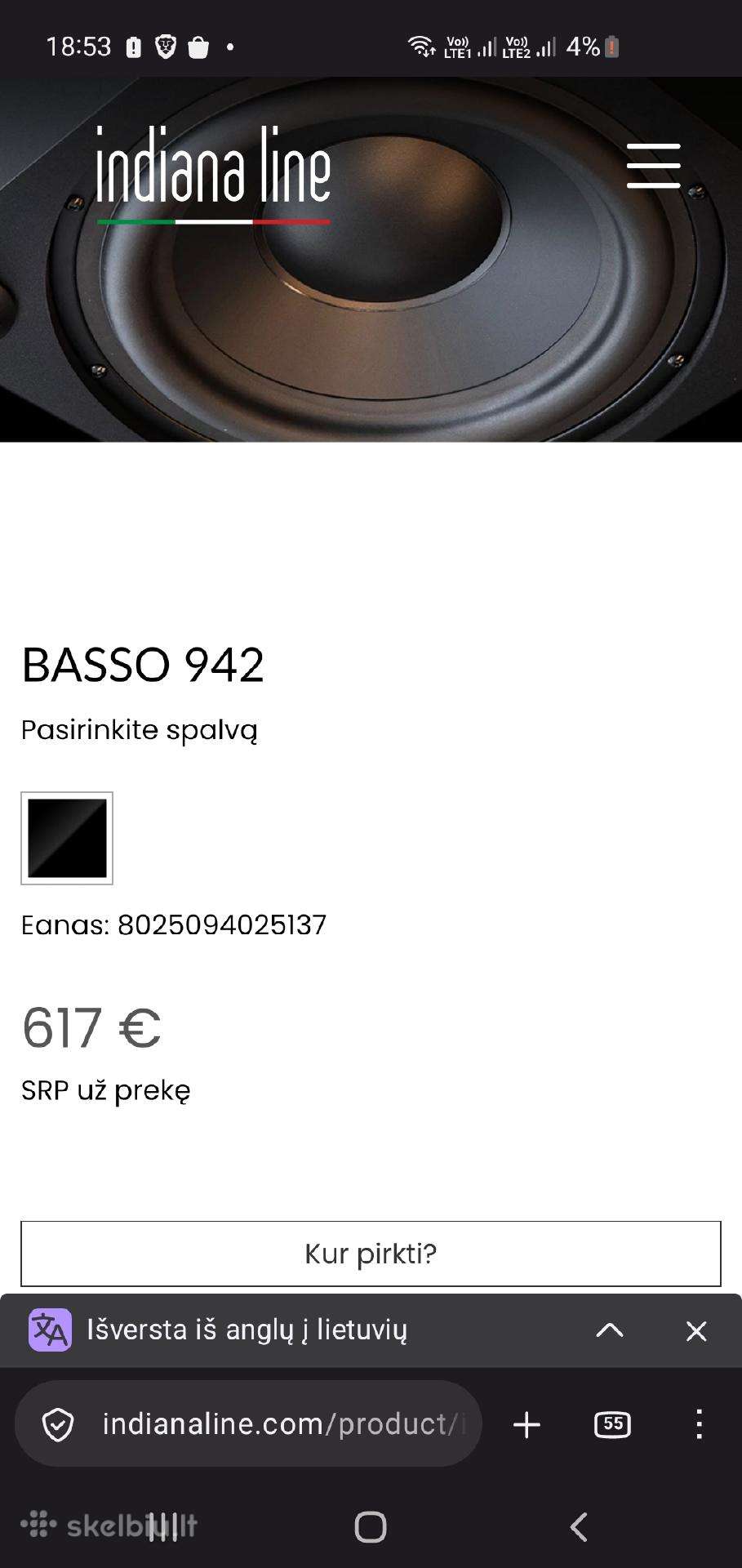 Auksciausios 9klases Indiana Line Italu subuferis