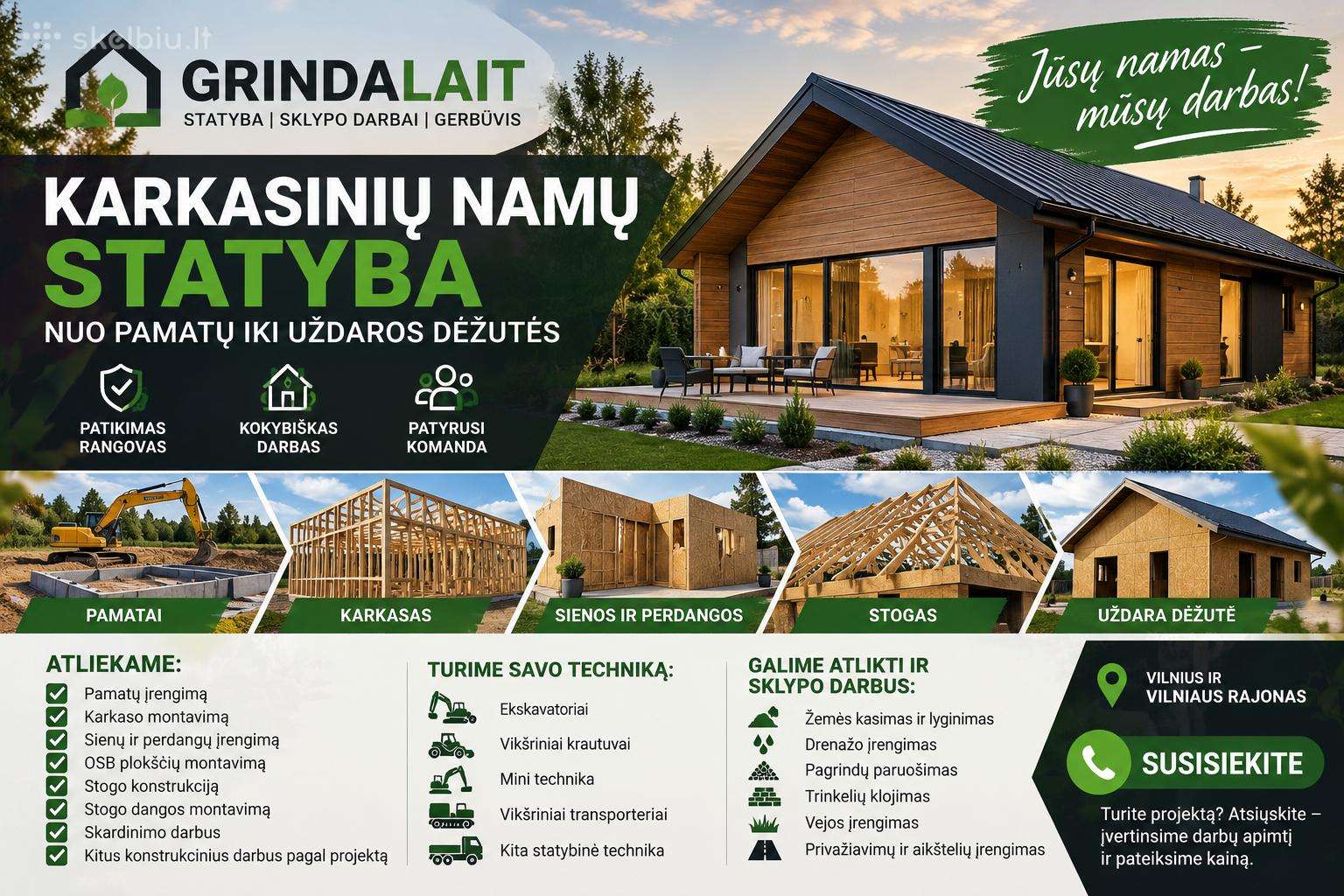 Karkasiniu namu statyba