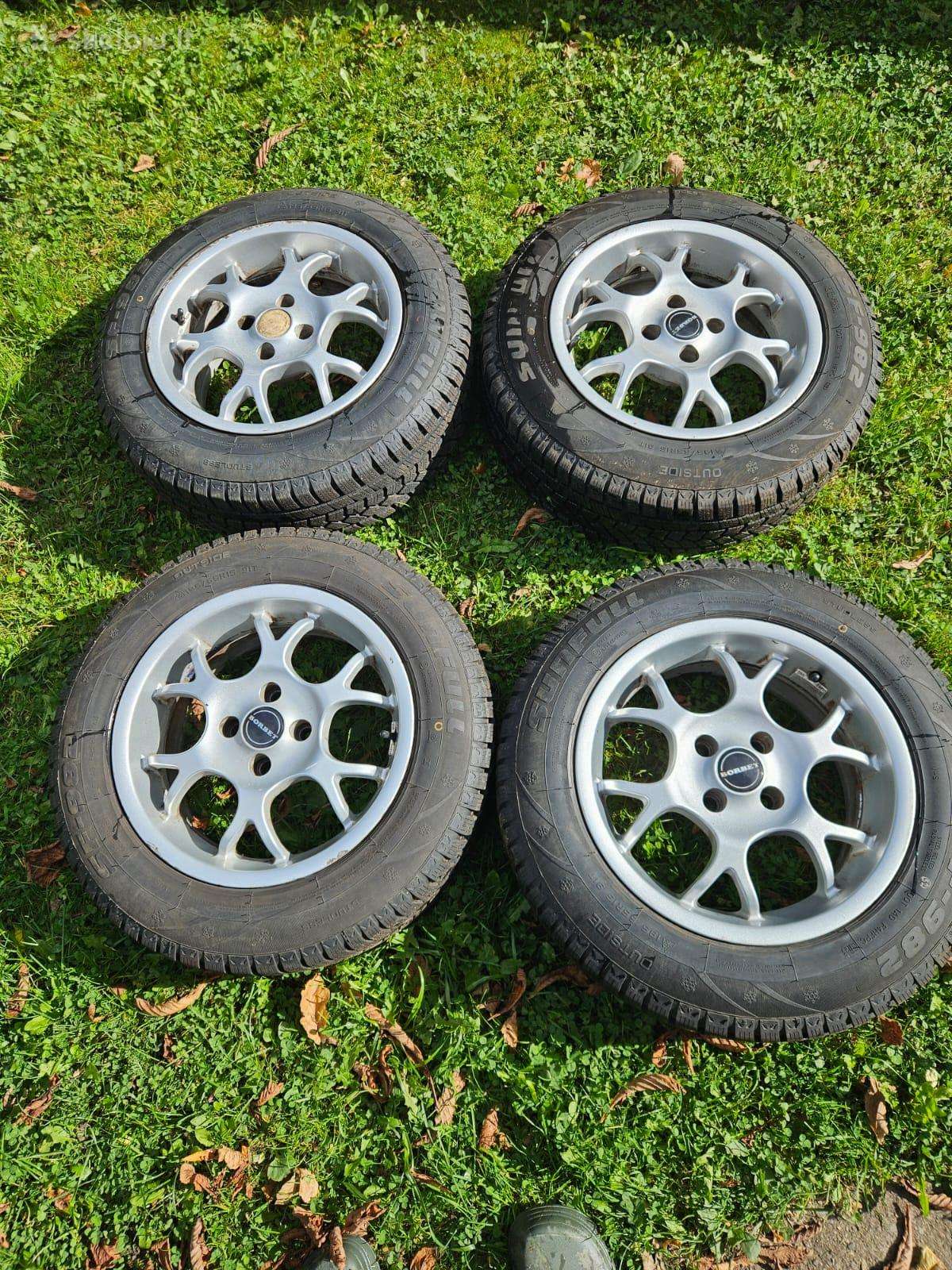 Ratlankiai r15 4x100 su padangomis 195/65