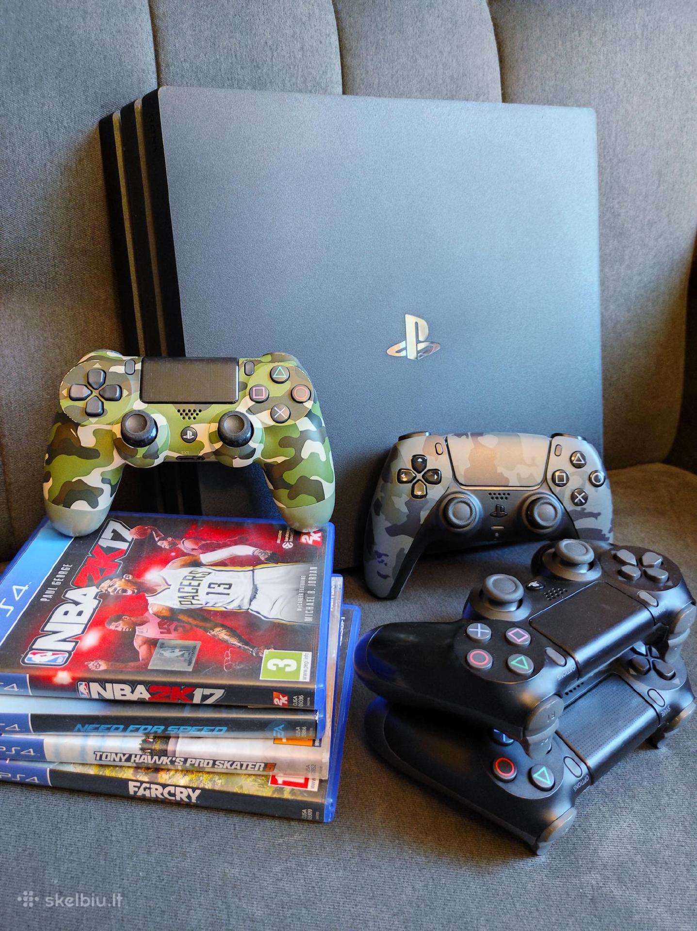 Ps4 Pro 1tb + 4 valdykliai