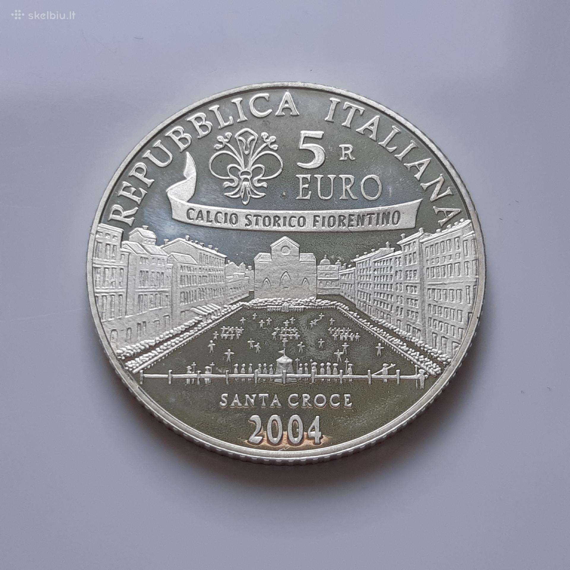 Italija 5 euro sidabras Futbolas 2004